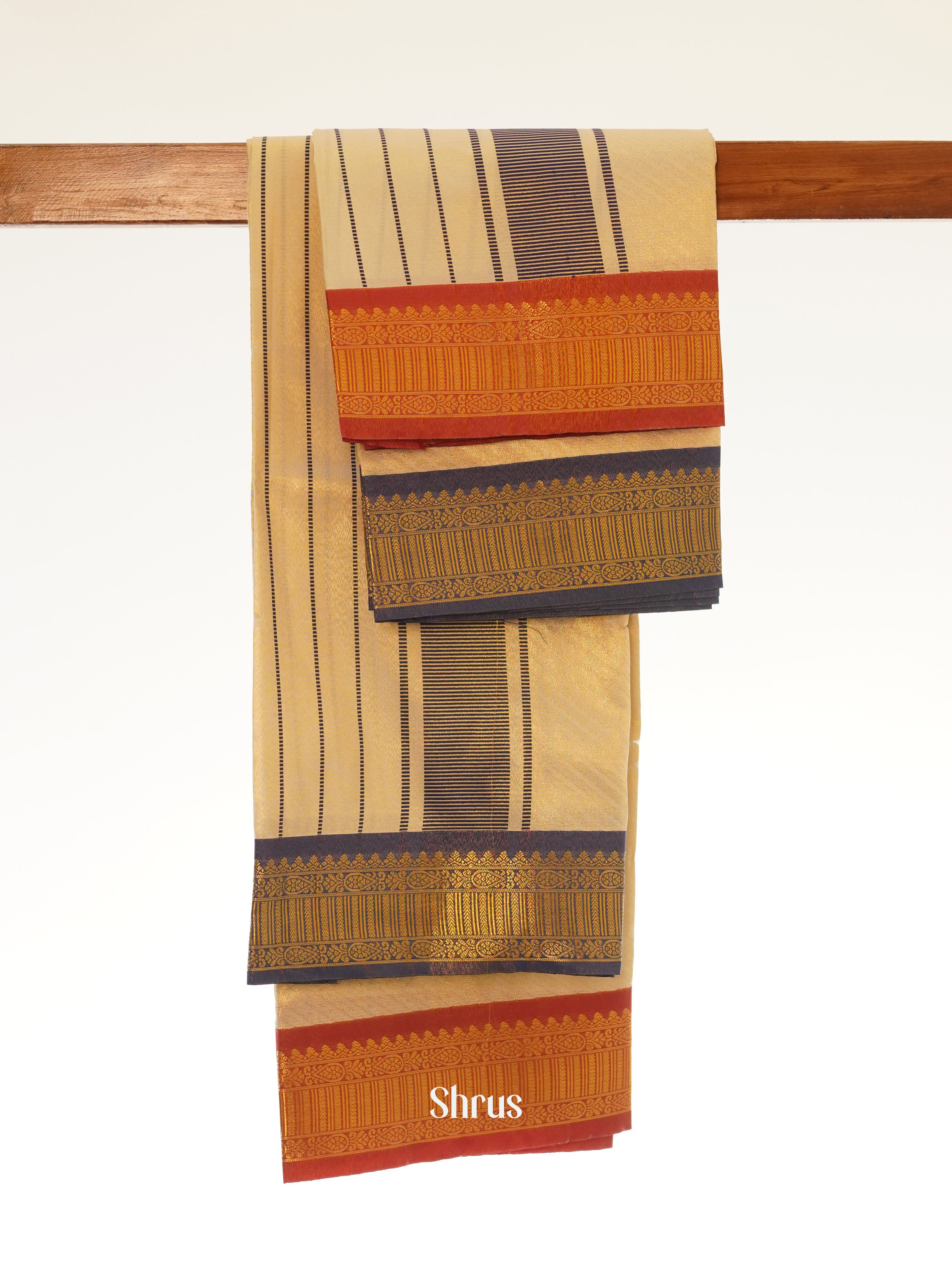 Cream & Red - Dhoti - Shop on ShrusEternity.com