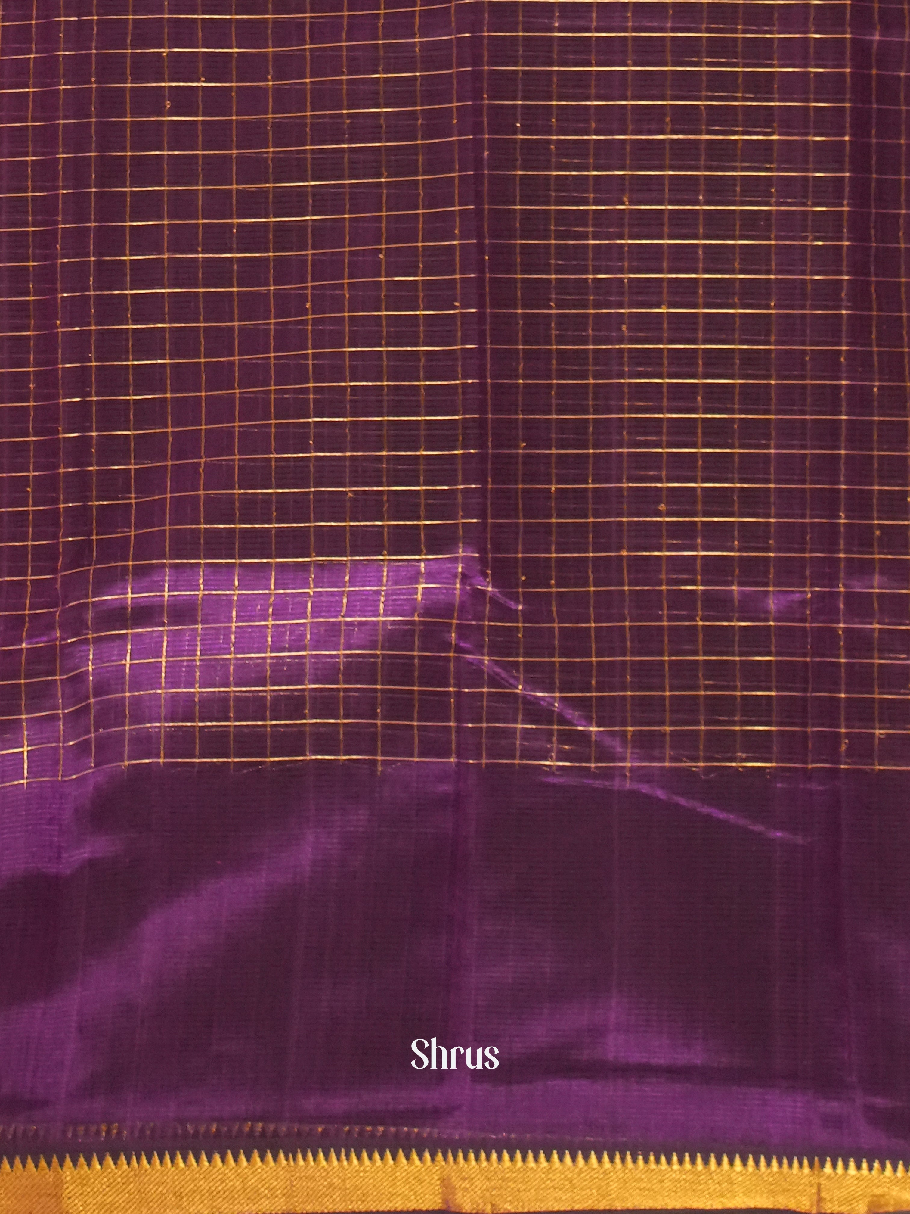 Violet(Single Tone) - Mangalagiri Silk Cotton Saree - Shop on ShrusEternity.com