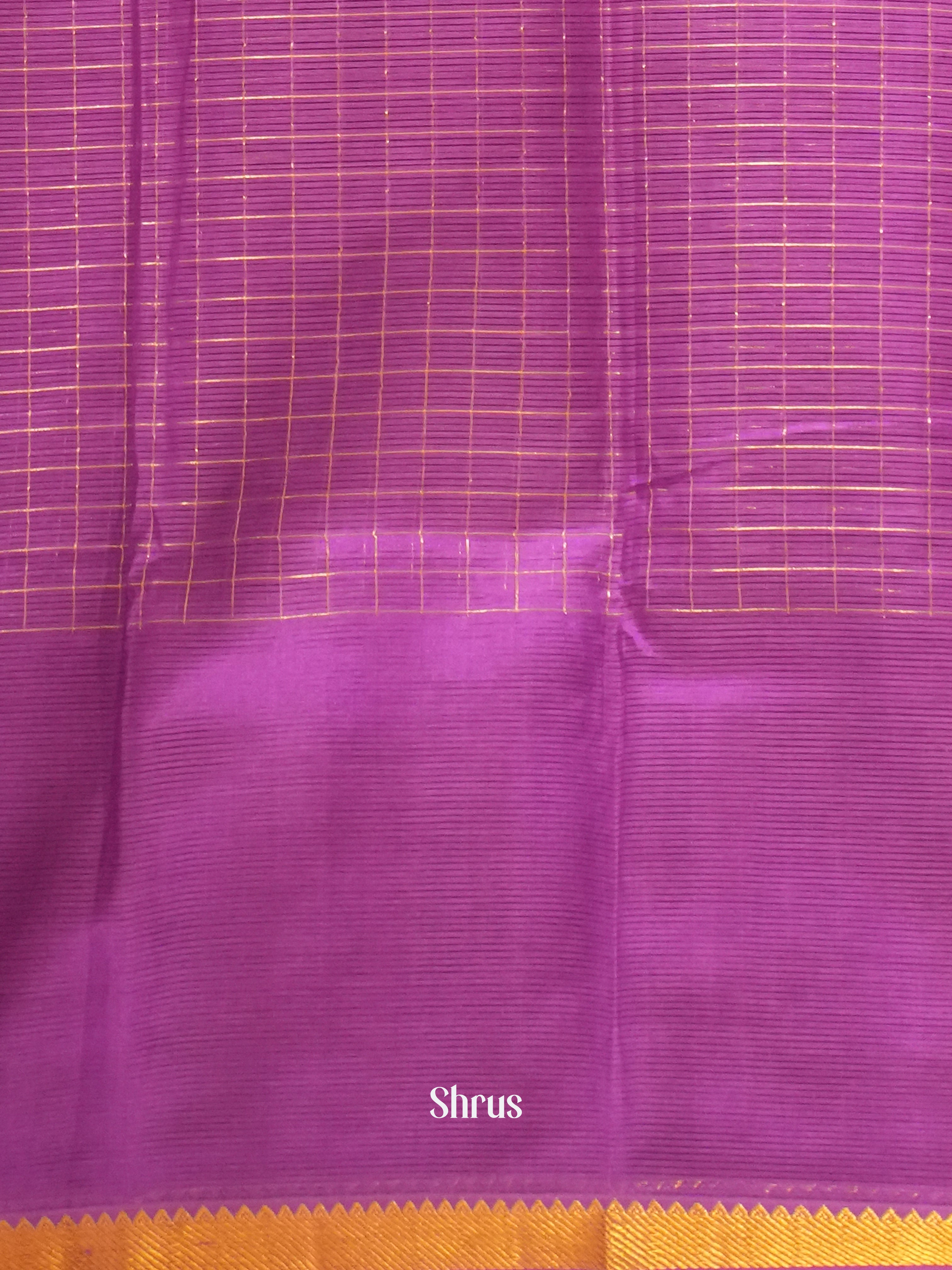 Majenta Pink(Single Tone)- Mangalagiri Silk Cotton Saree - Shop on ShrusEternity.com