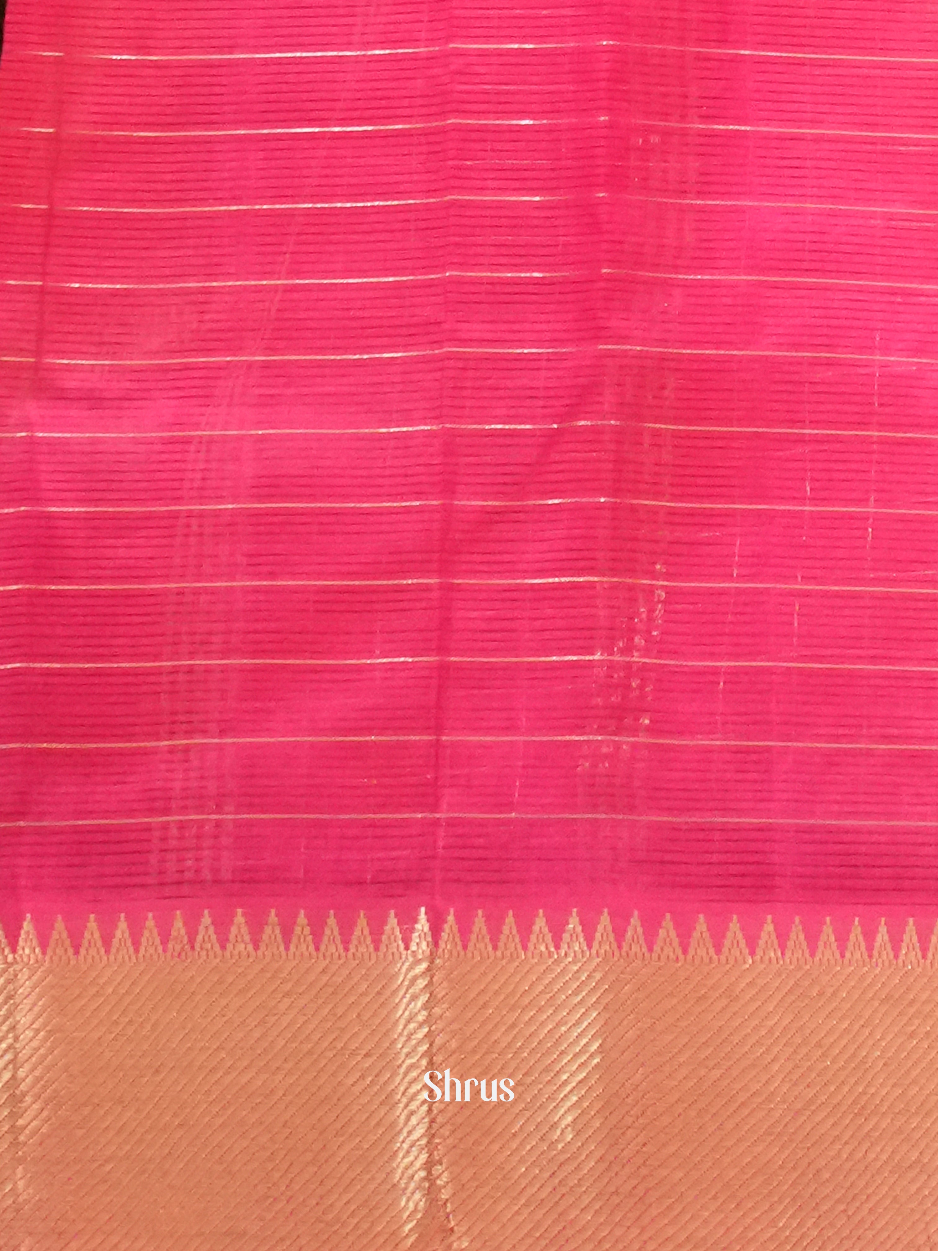 Pink(Single Tone) - Mangalagiri Silk Cotton Saree - Shop on ShrusEternity.com