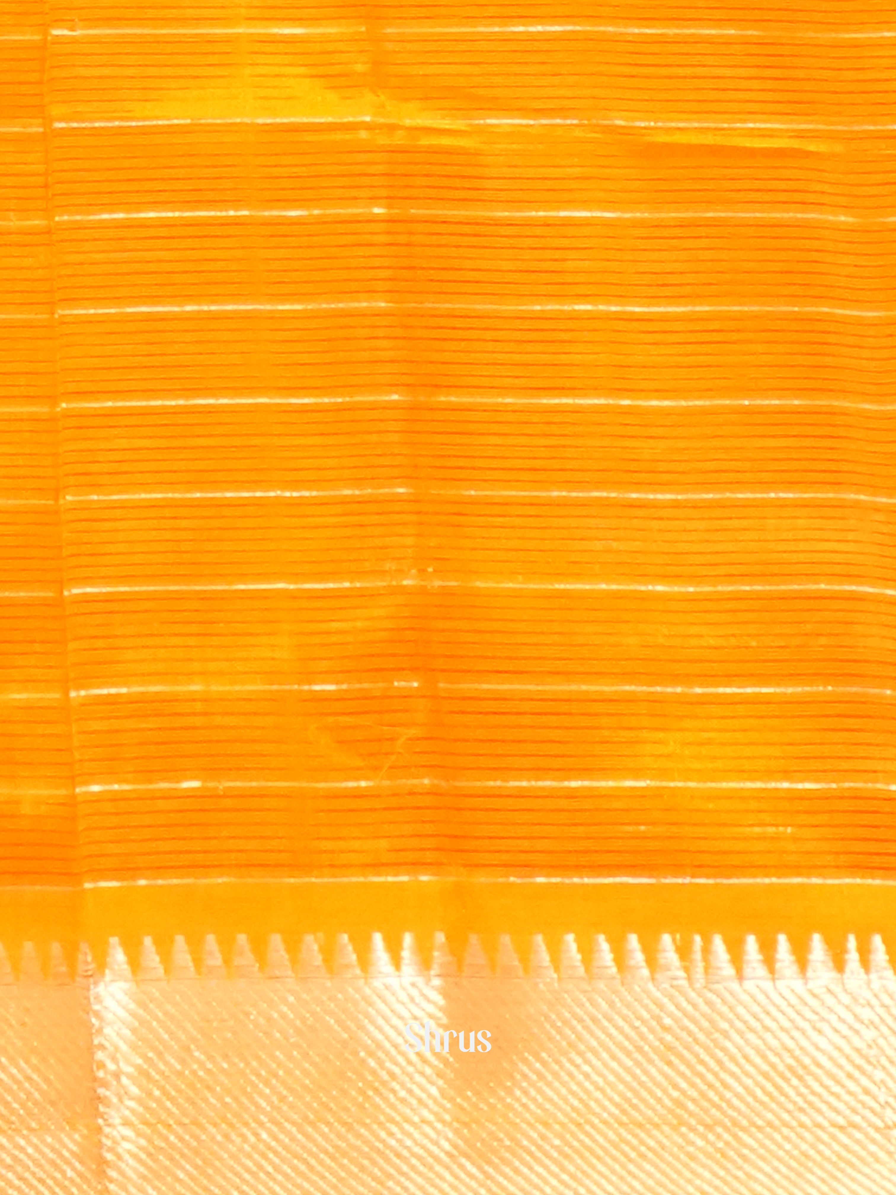 Orange (Single tone)- Mangalagiri Silk Cotton Saree - Shop on ShrusEternity.com