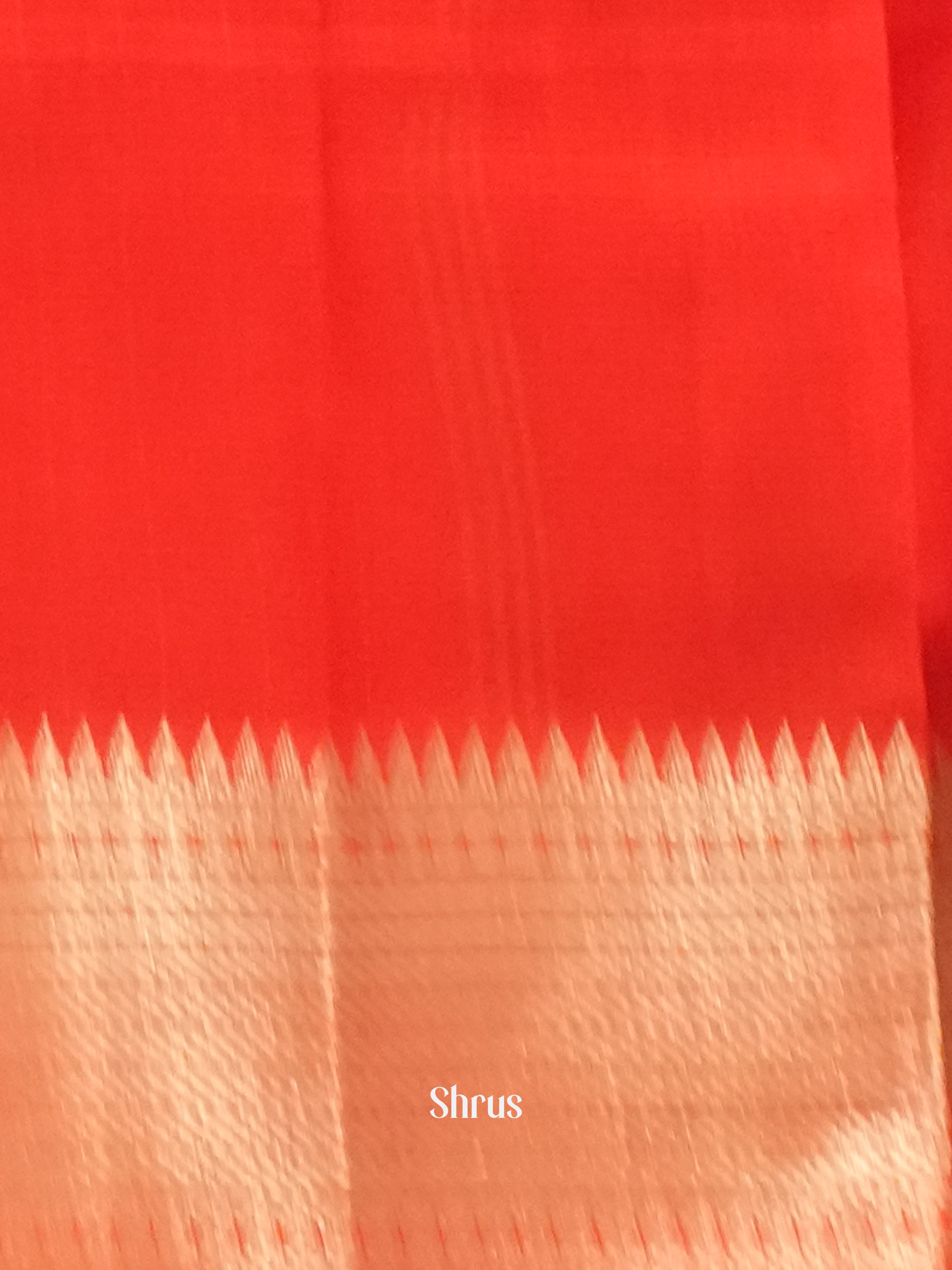 Red (Single Tone)- Mangalagiri Silk Cotton Saree - Shop on ShrusEternity.com