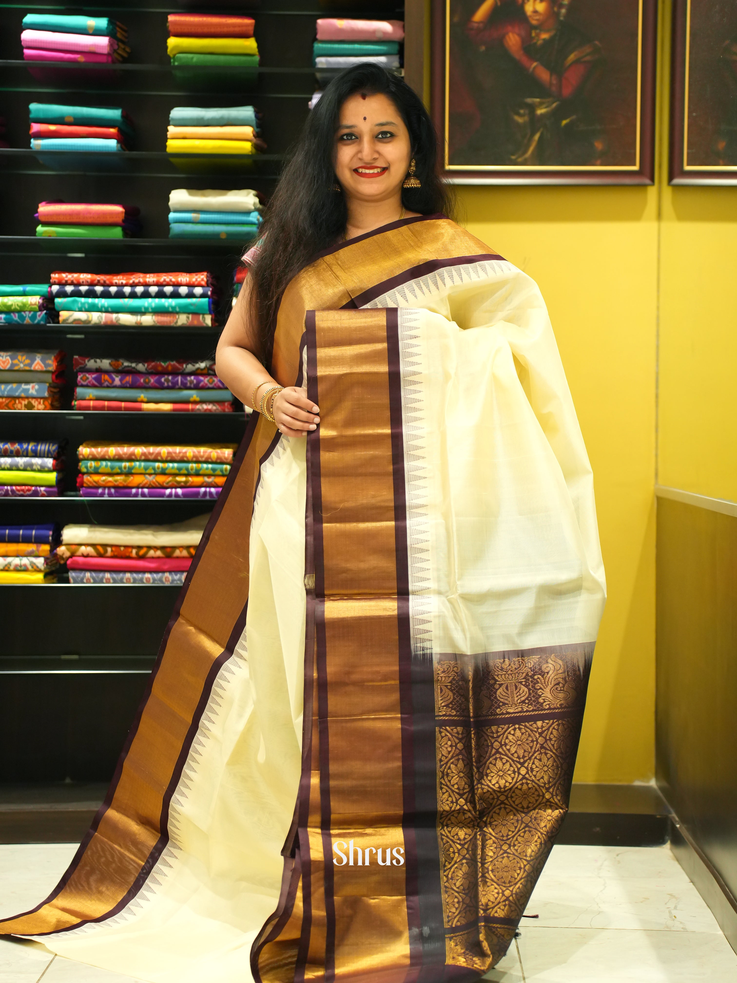 Cream & Black - Silk Cotton - Shop on ShrusEternity.com