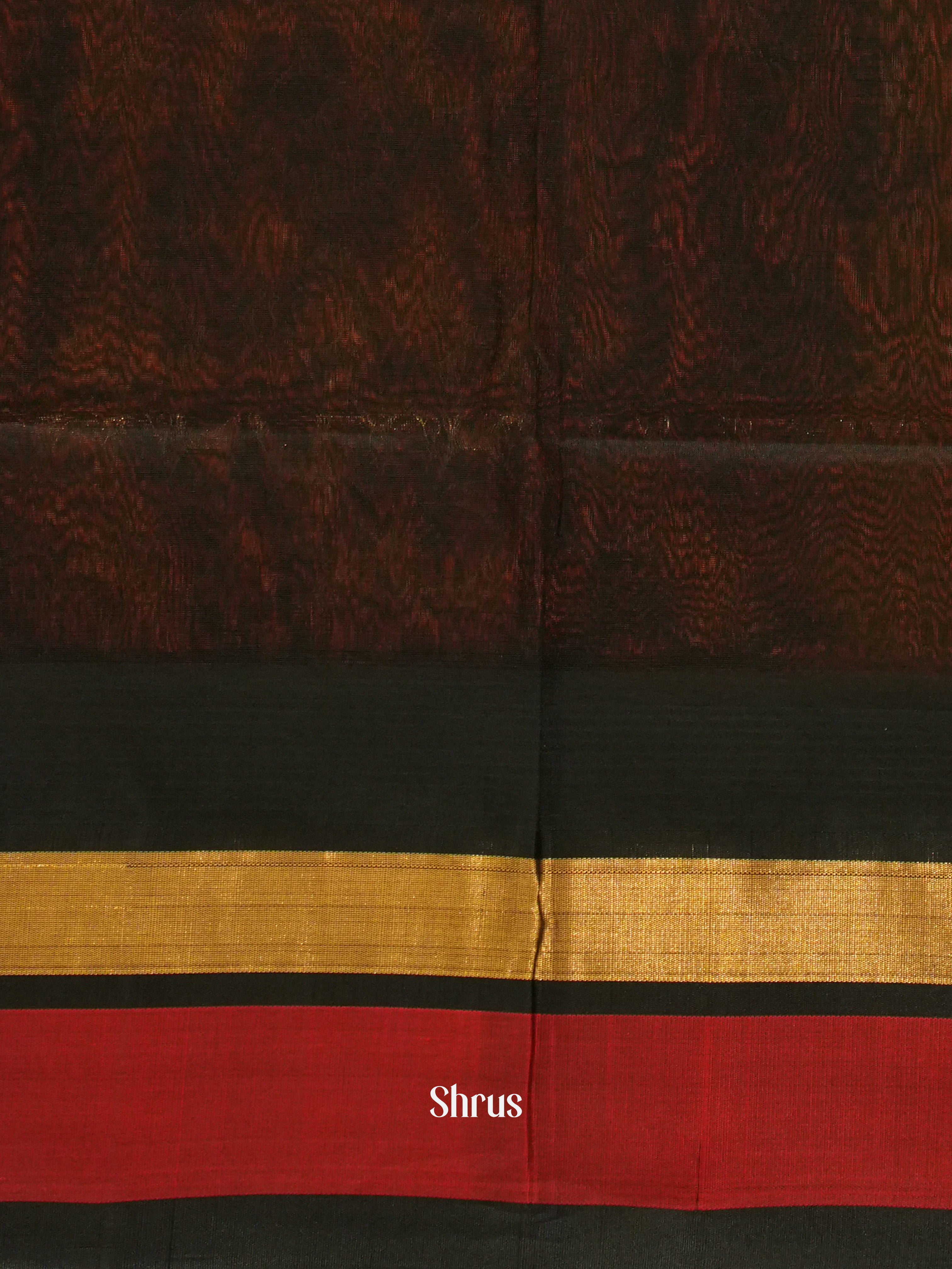 Orange & Black - Silk Cotton Saree - Shop on ShrusEternity.com