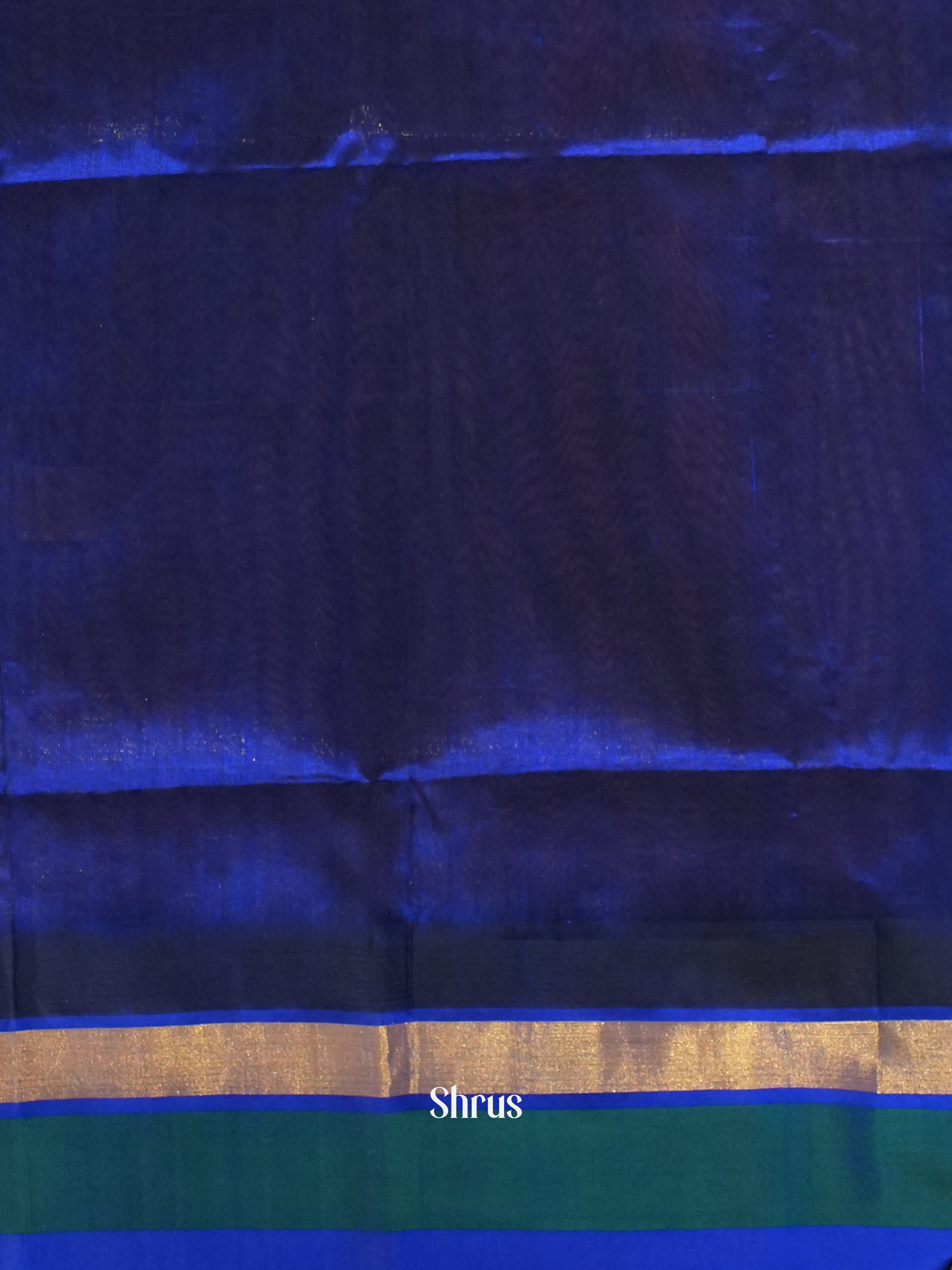 Pink & Blue - Silk Cotton Saree - Shop on ShrusEternity.com