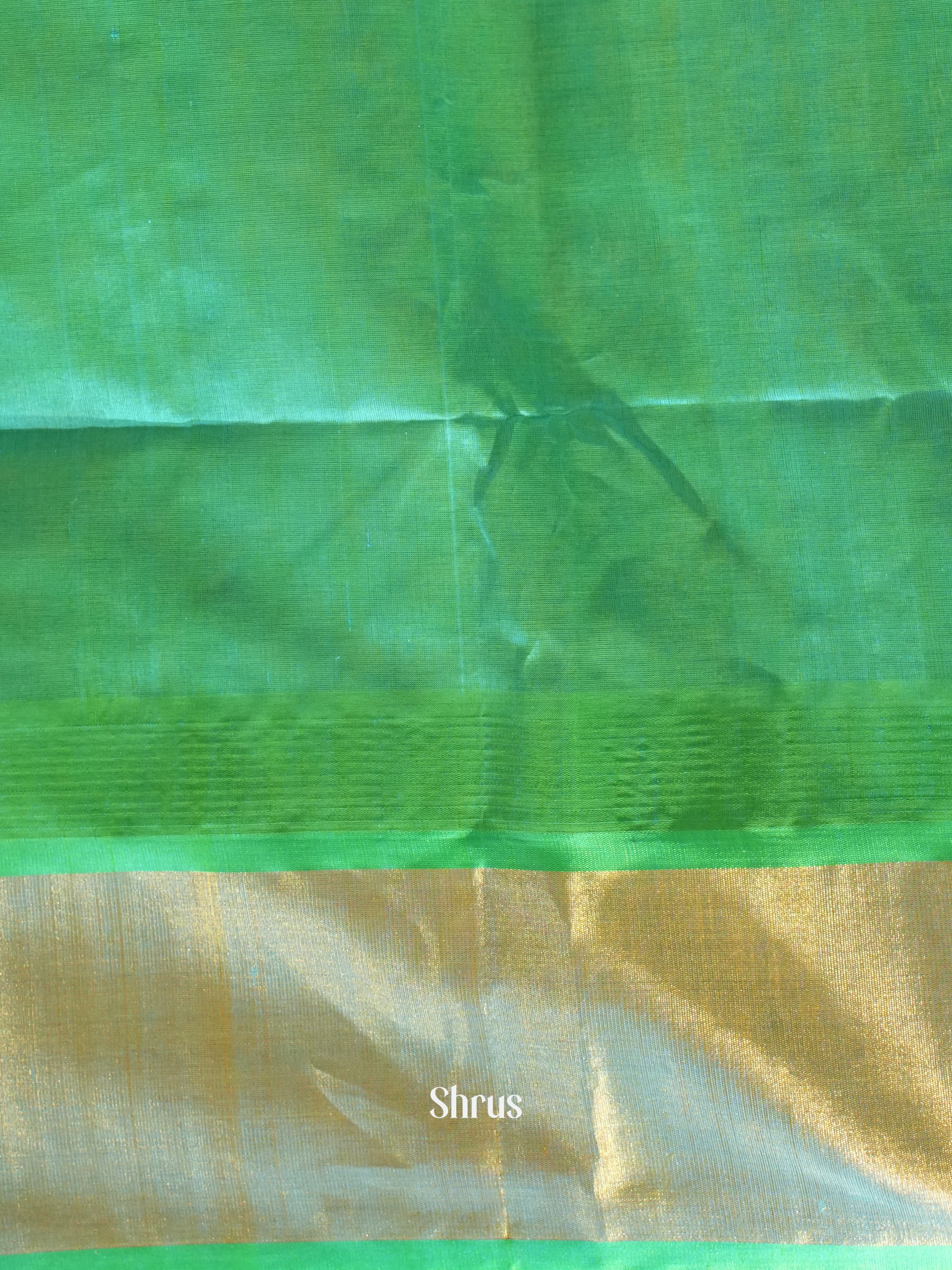 Yellow & Teal Green - Silk Cotton Saree - Shop on ShrusEternity.com