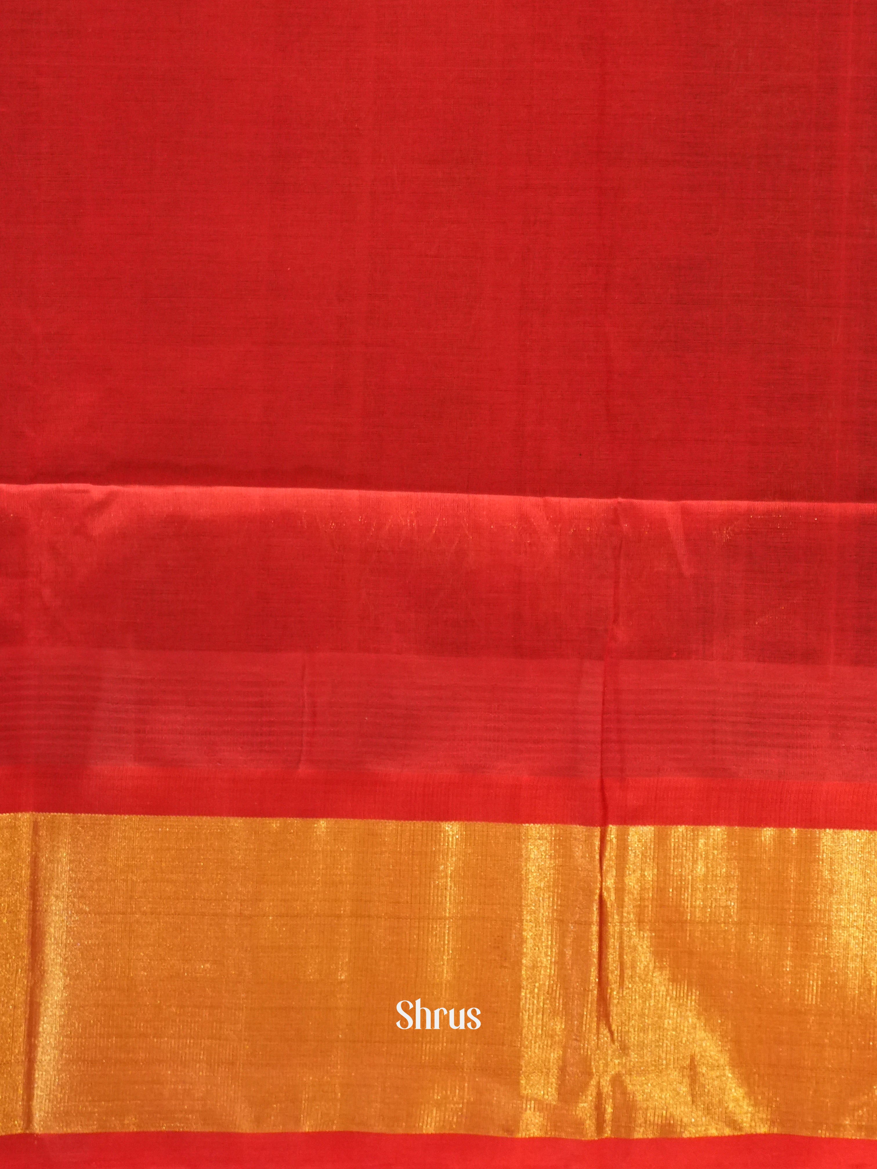 Black & Red - Silk Cotton Saree - Shop on ShrusEternity.com