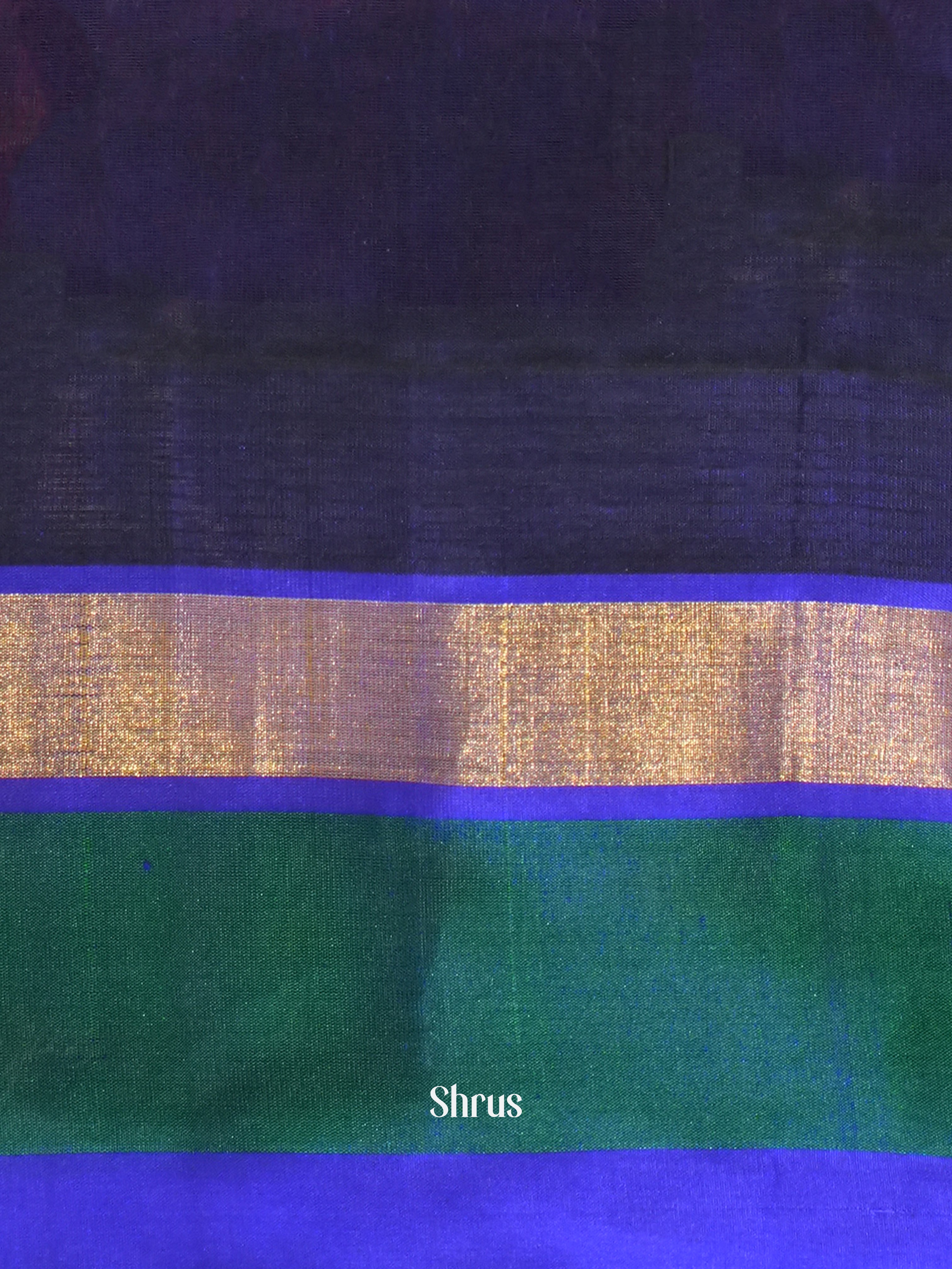 Pink & Blue- Silk Cotton Saree - Shop on ShrusEternity.com