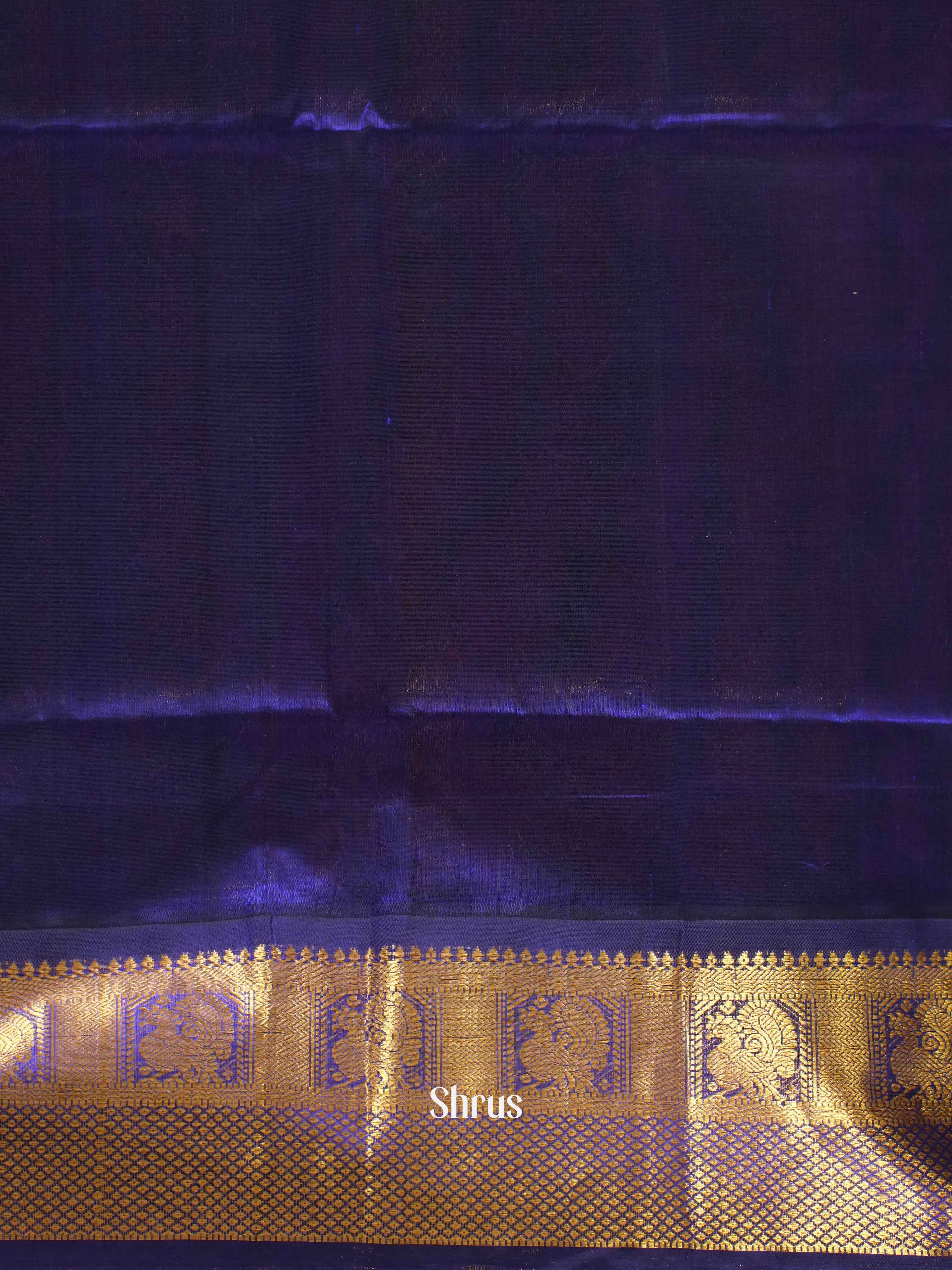 Pink & Blue - Silk Cotton Saree - Shop on ShrusEternity.com