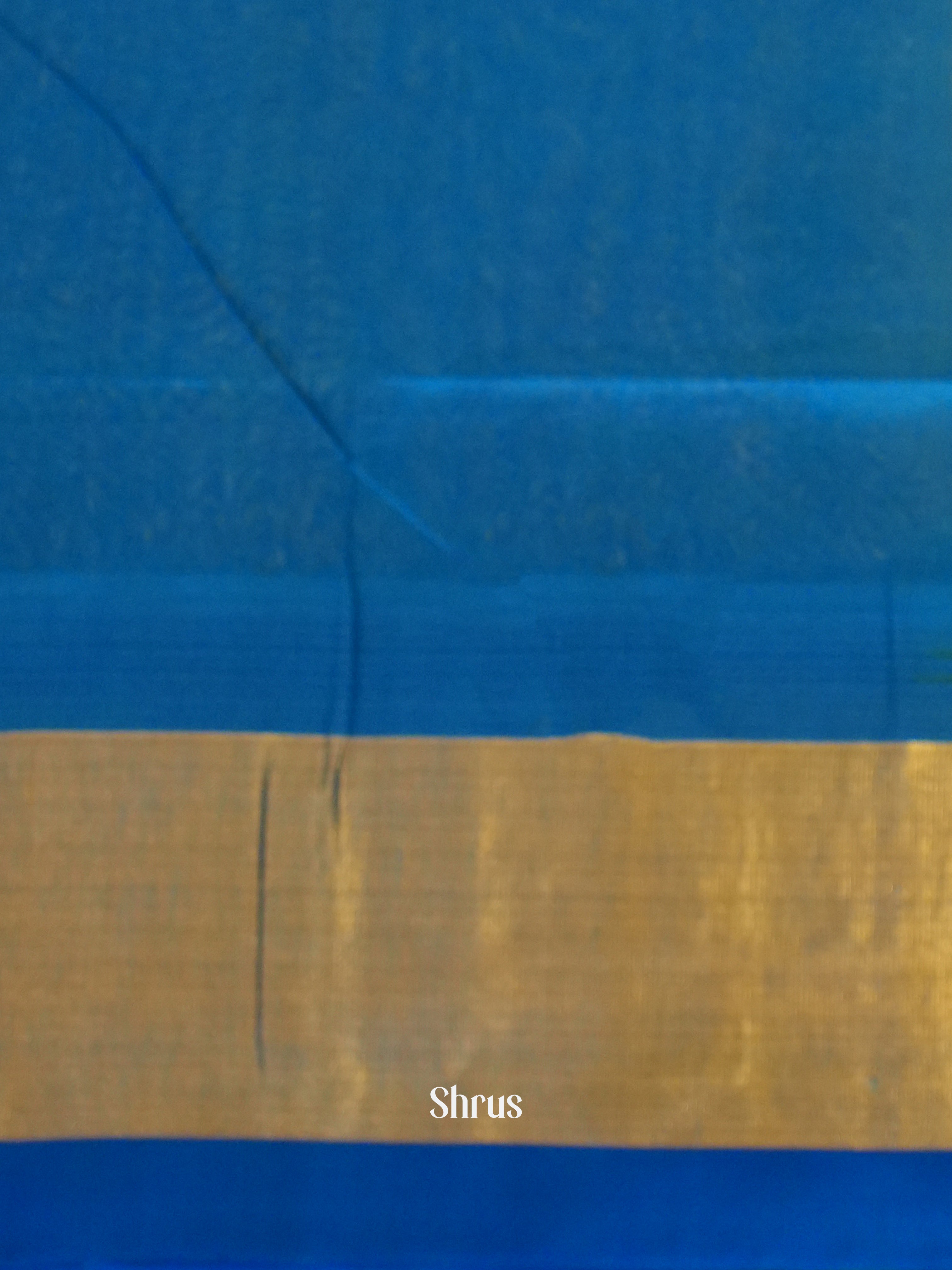 Yellow & Blue- Silk Cotton Saree - Shop on ShrusEternity.com