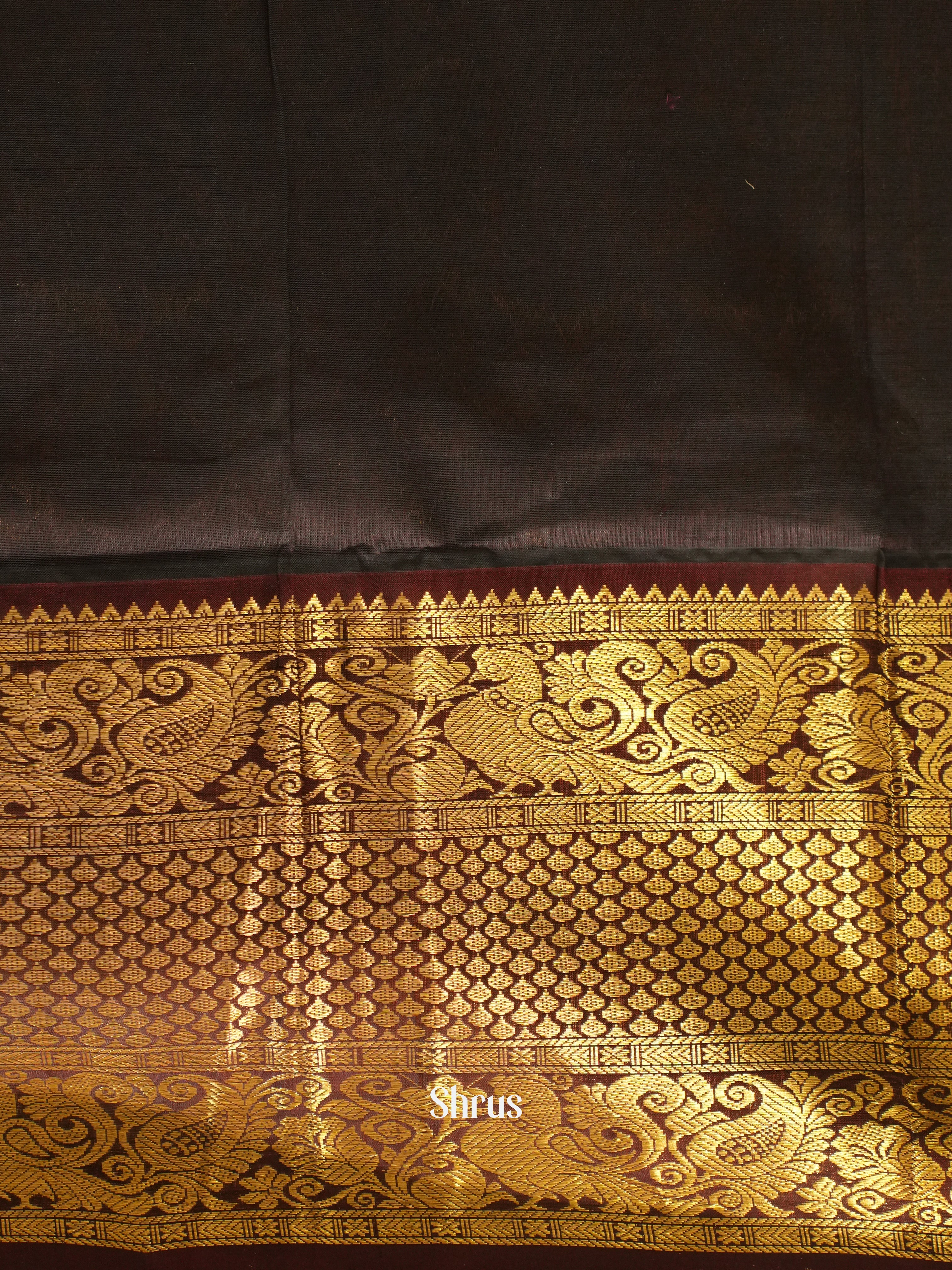 Mustard & Brown - Silk Cotton Saree - Shop on ShrusEternity.com