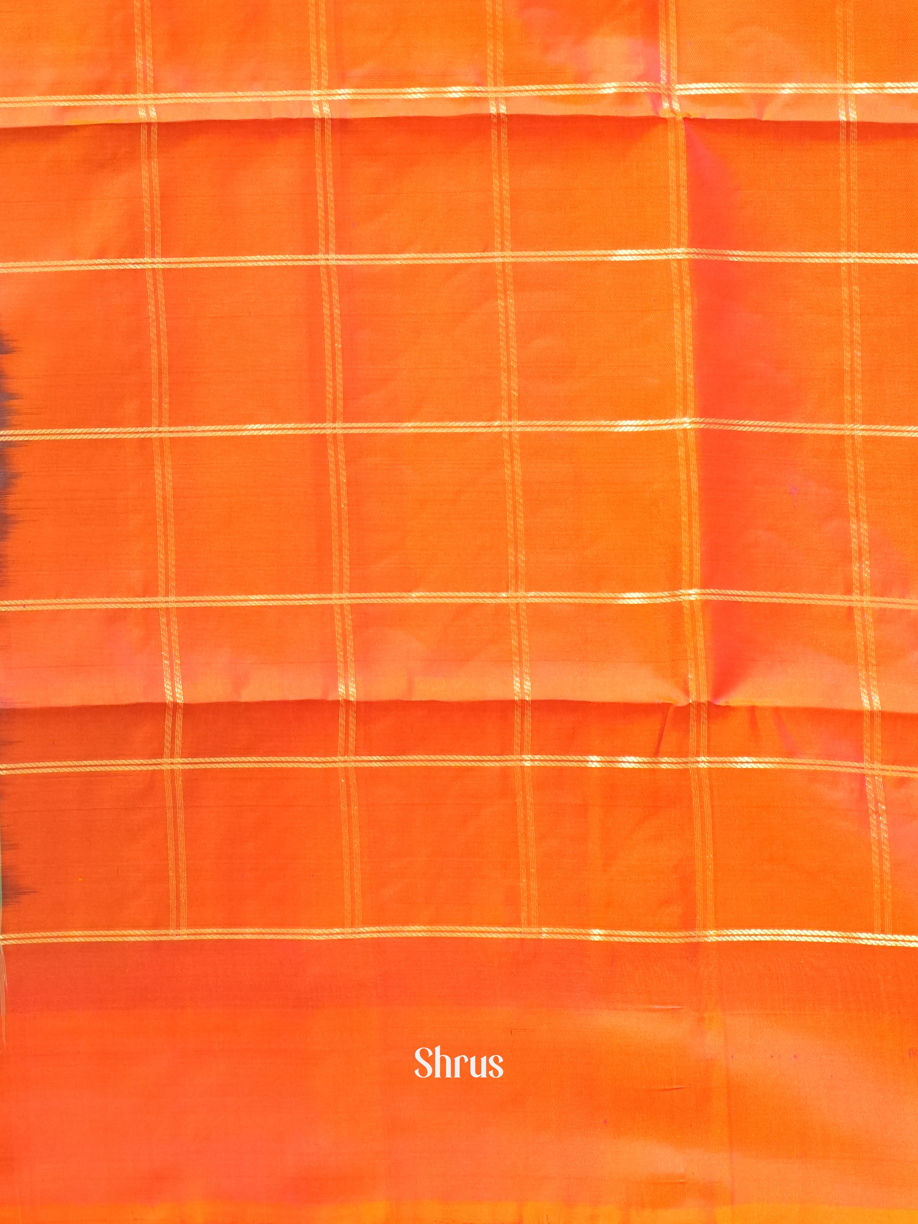Blue & Orange - soft Silk Saree - Shop on ShrusEternity.com