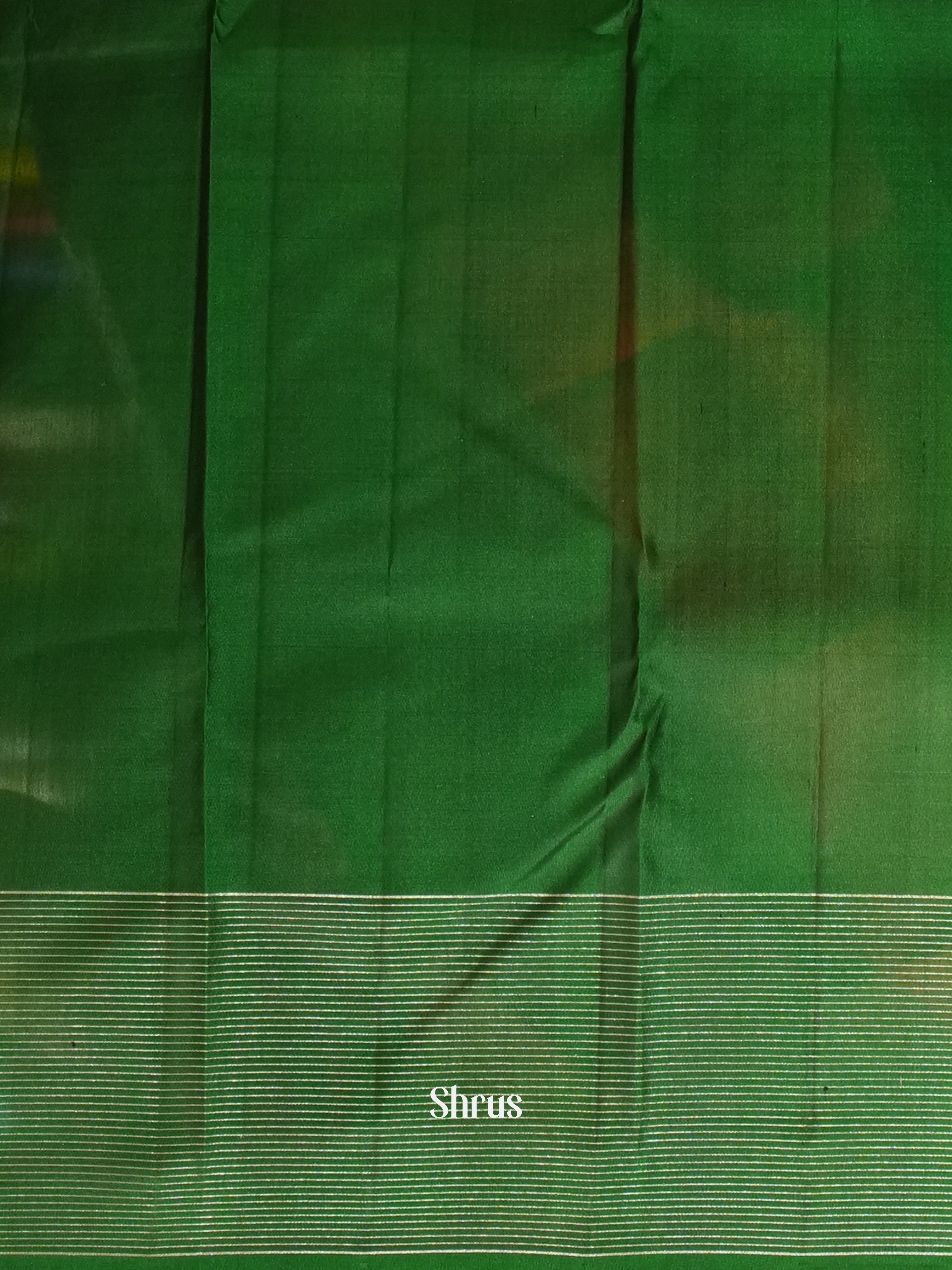 Red & Green - Soft Silk Saree-2