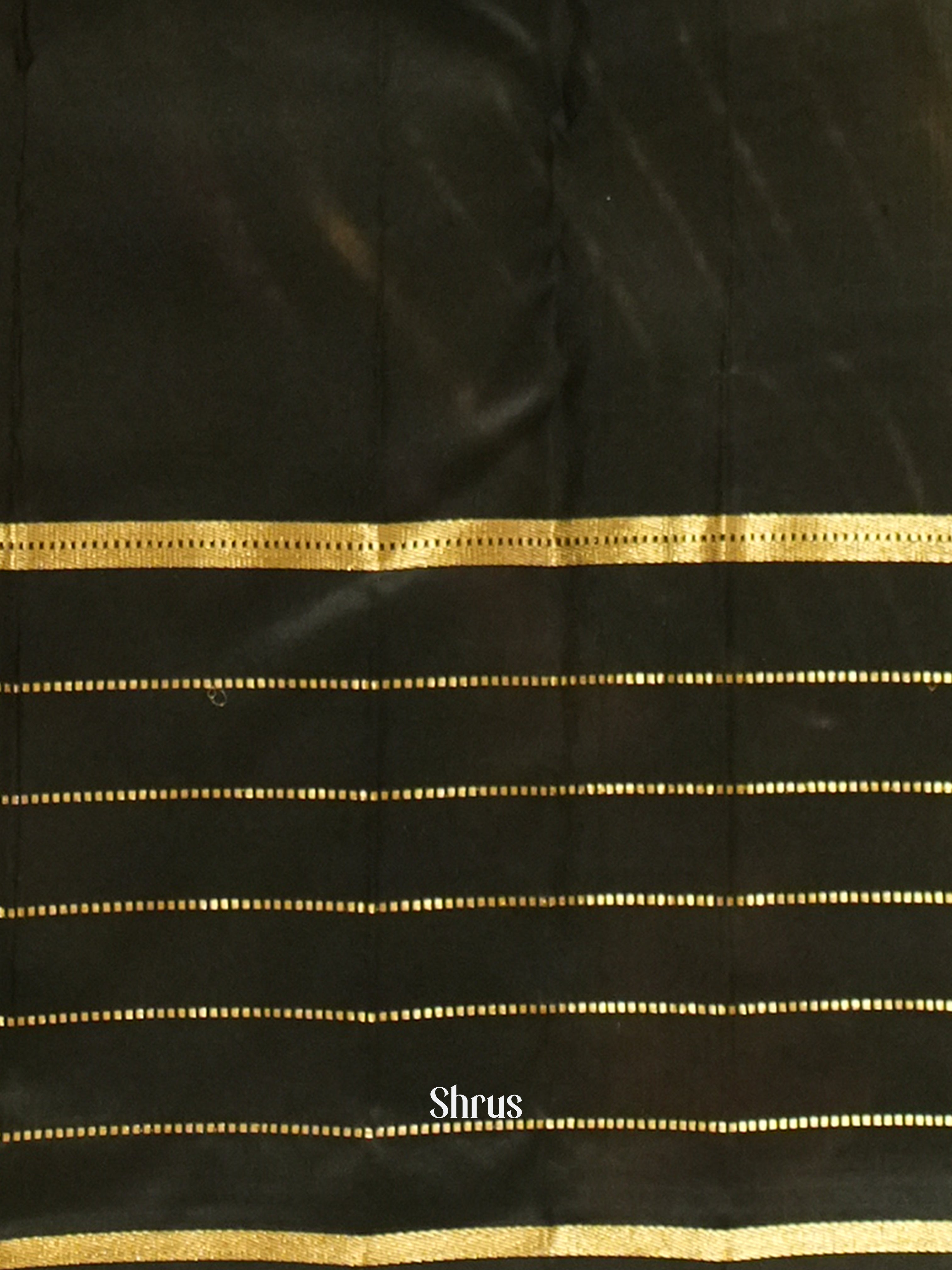 Cream & Black - Soft Silk Saree - Shop on ShrusEternity.com