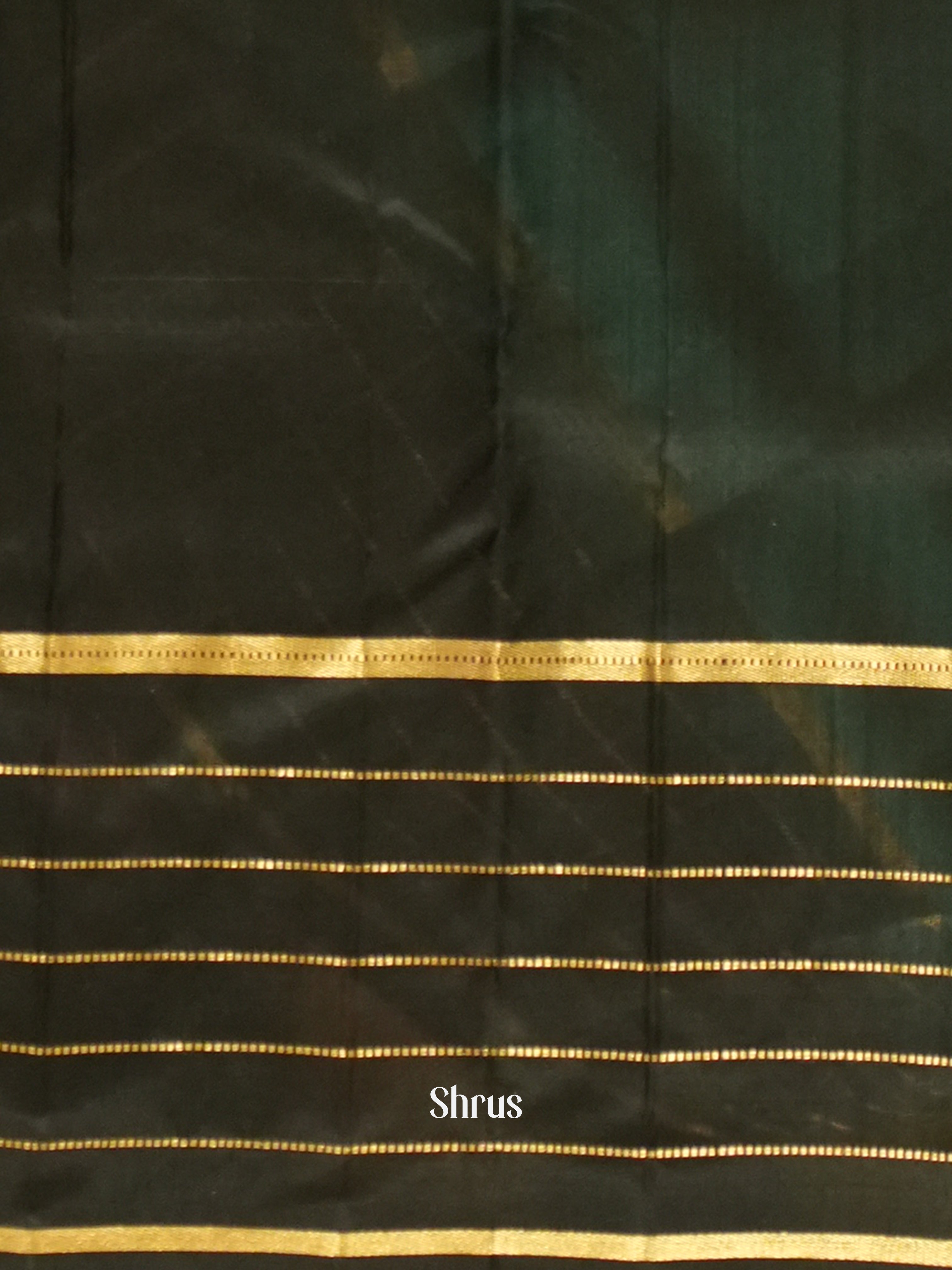 Green & Black - Soft Silk Saree - Shop on ShrusEternity.com