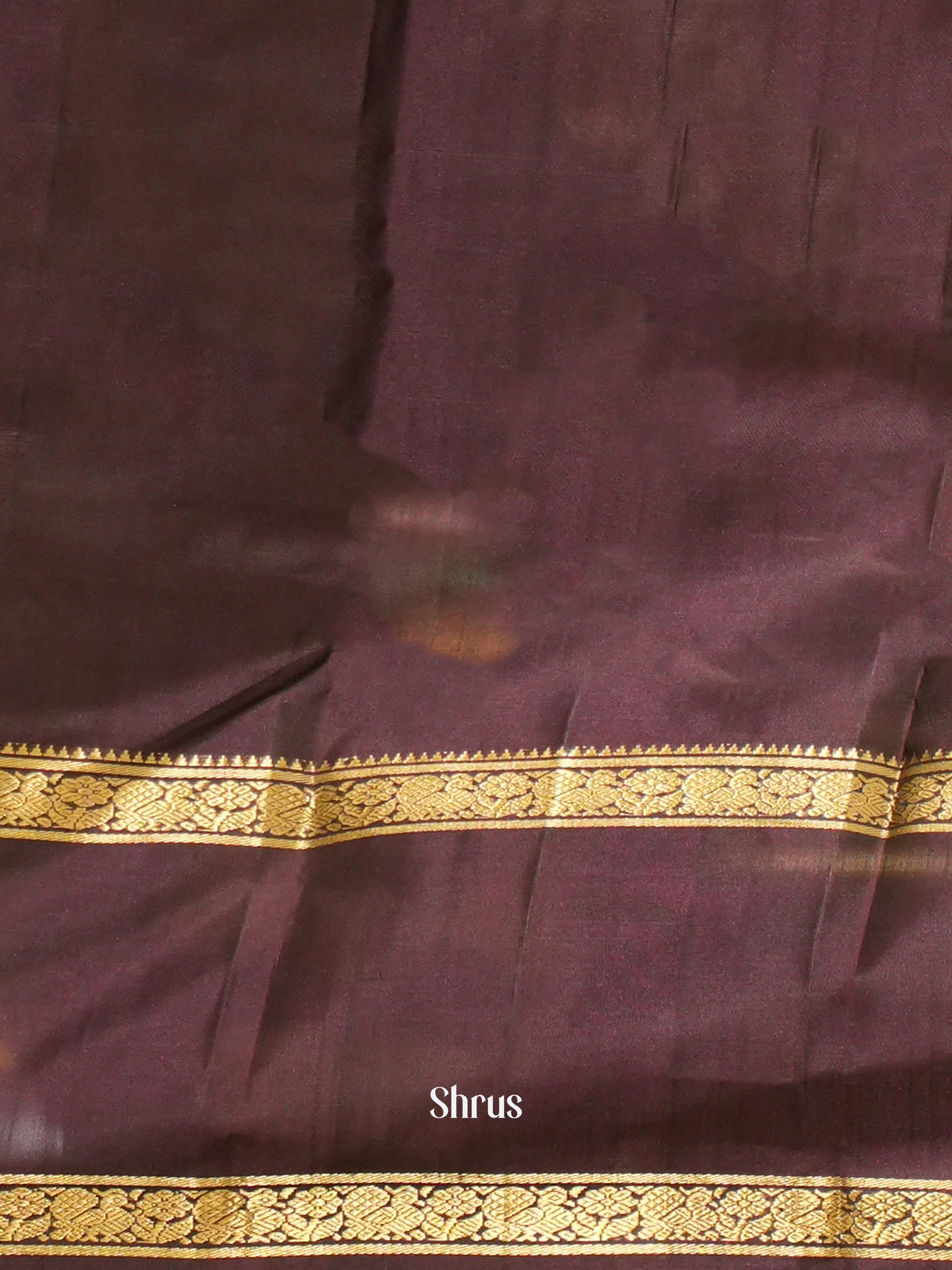 Dusty Brown & Brown- Soft Silk Saree - Shop on ShrusEternity.com