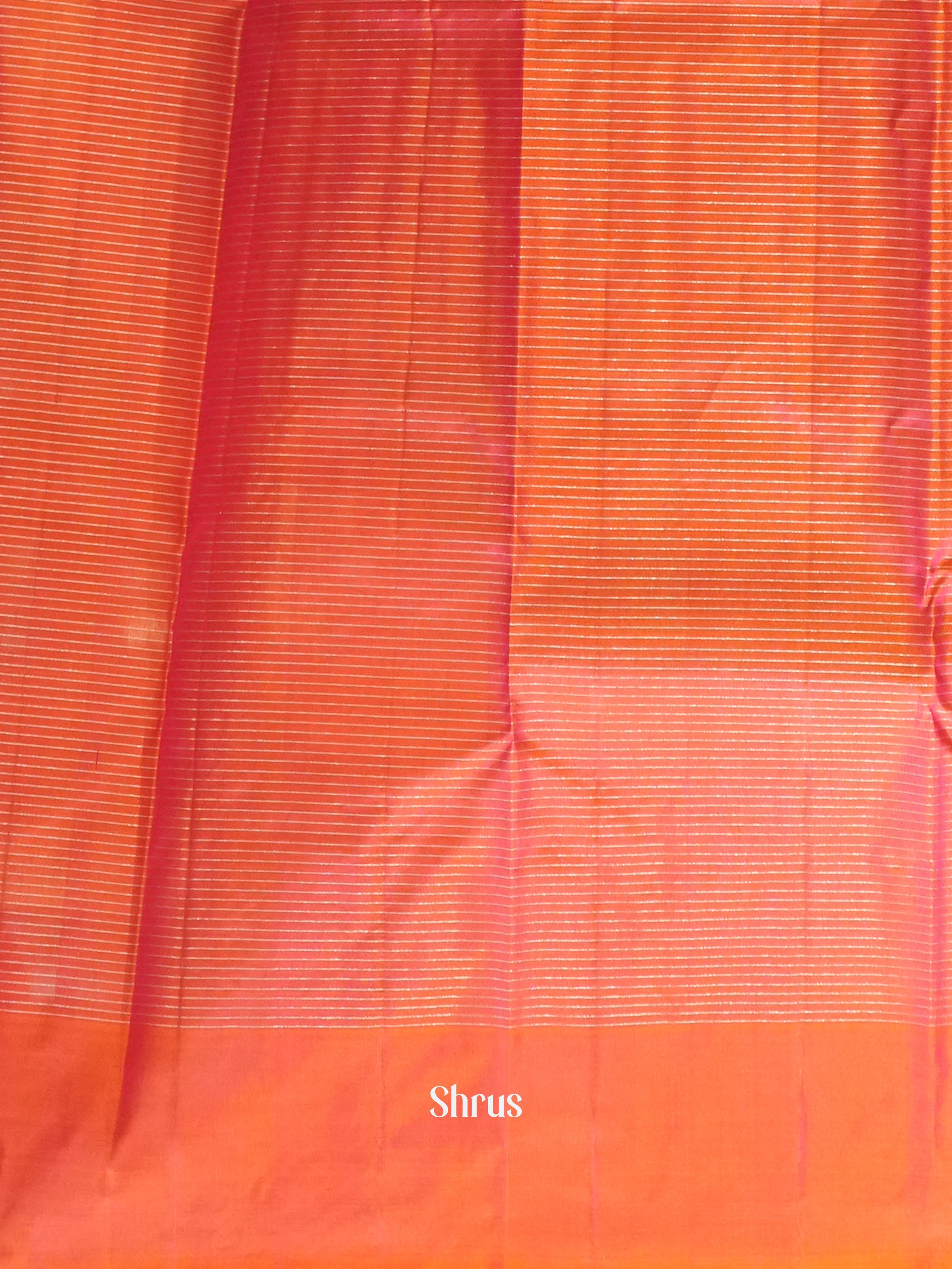Green & Orangish Pink - Soft Silk Saree - Shop on ShrusEternity.com