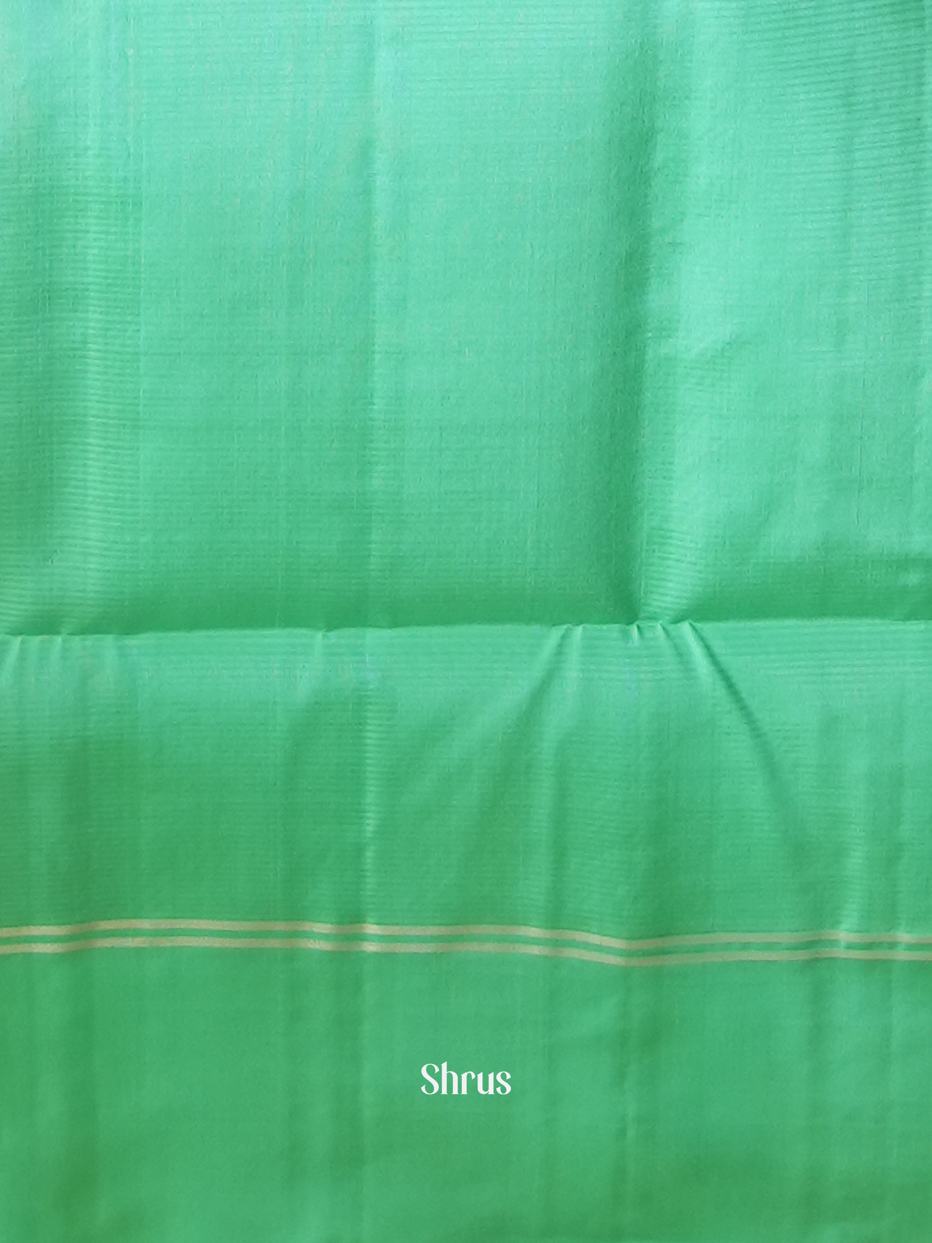 Grey & Green - Soft Silk Saree - Shop on ShrusEternity.com