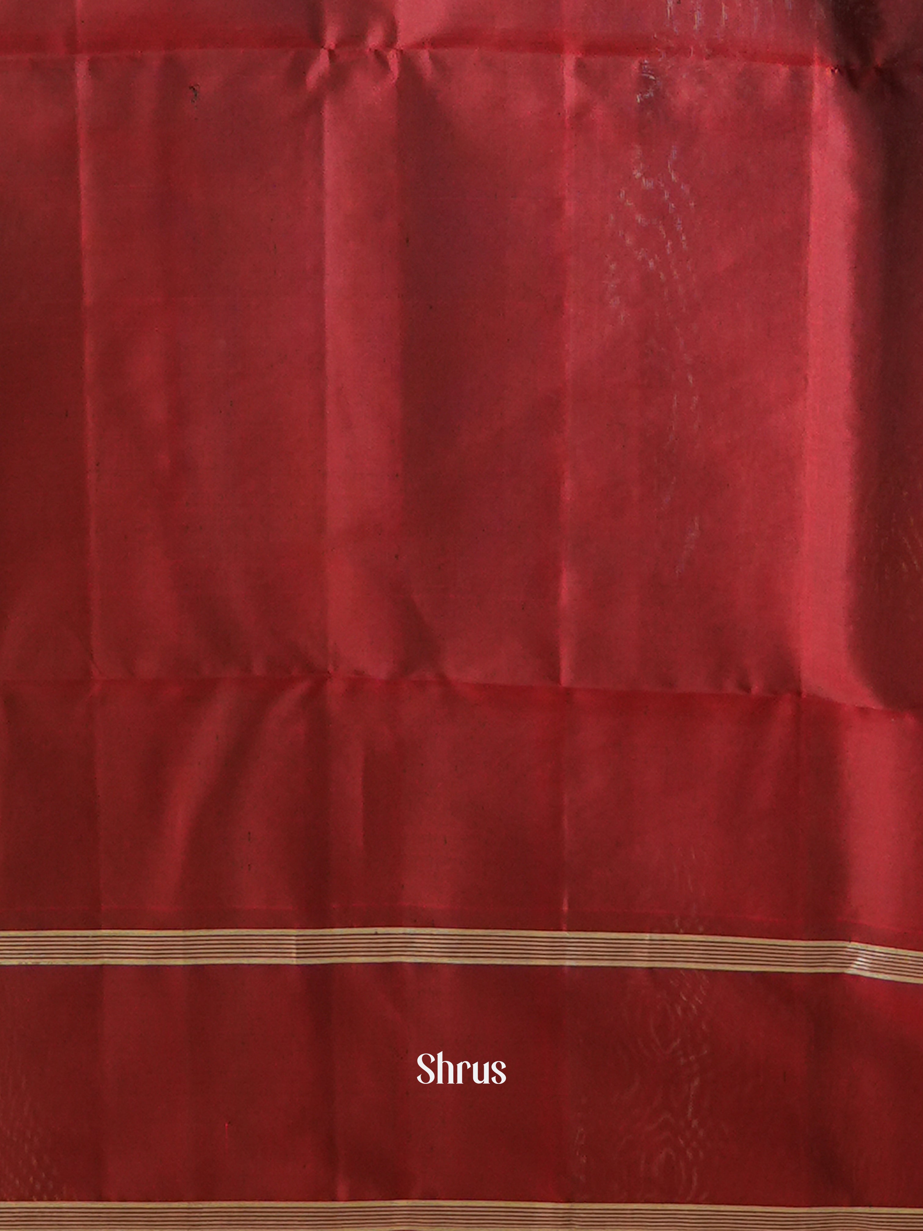 Grey & Maroon - Soft Silk Saree - Shop on ShrusEternity.com