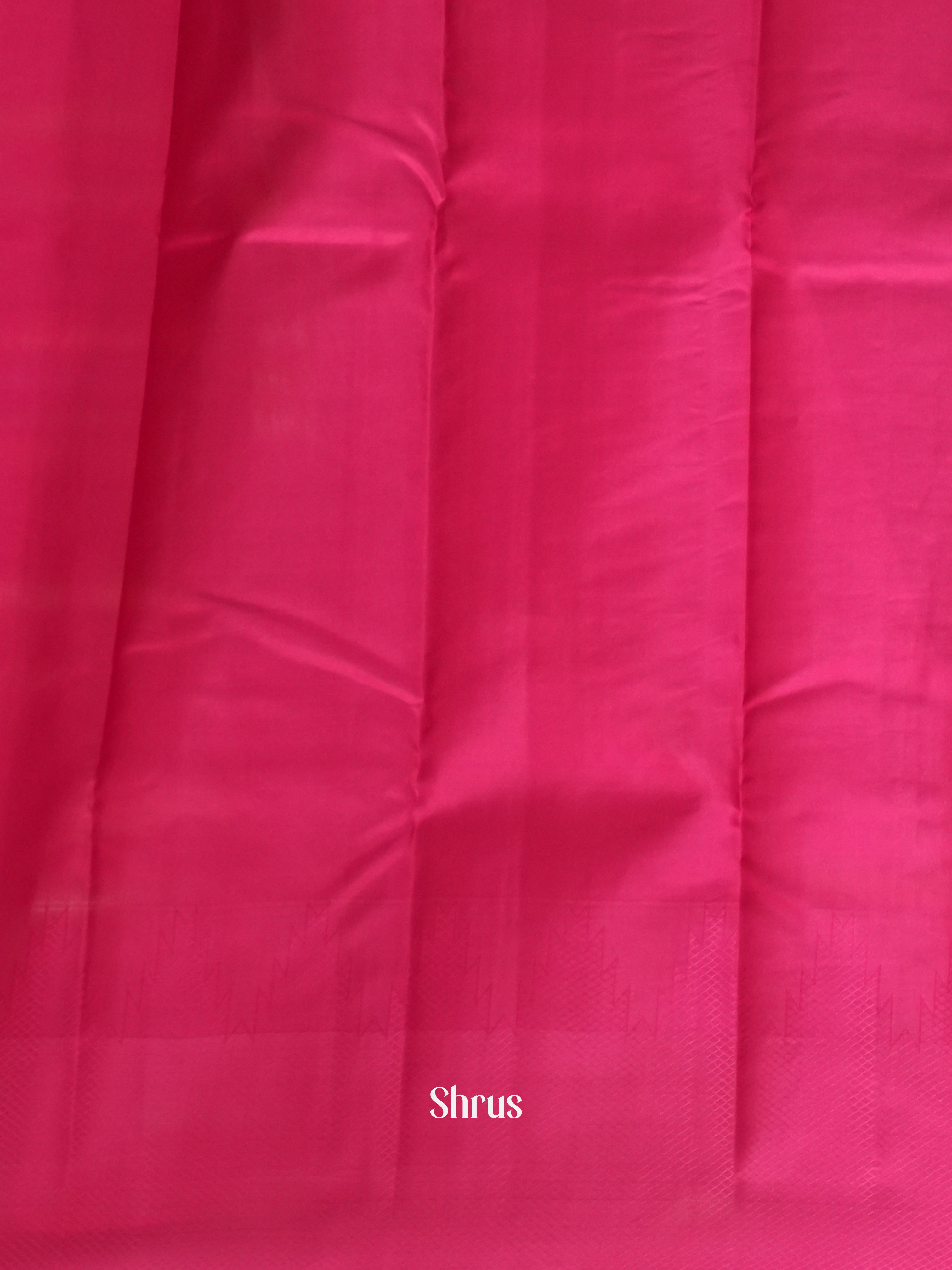 Green and Pink Authentic Kanchipuram silk Saree With Zari Brocade Design-2
