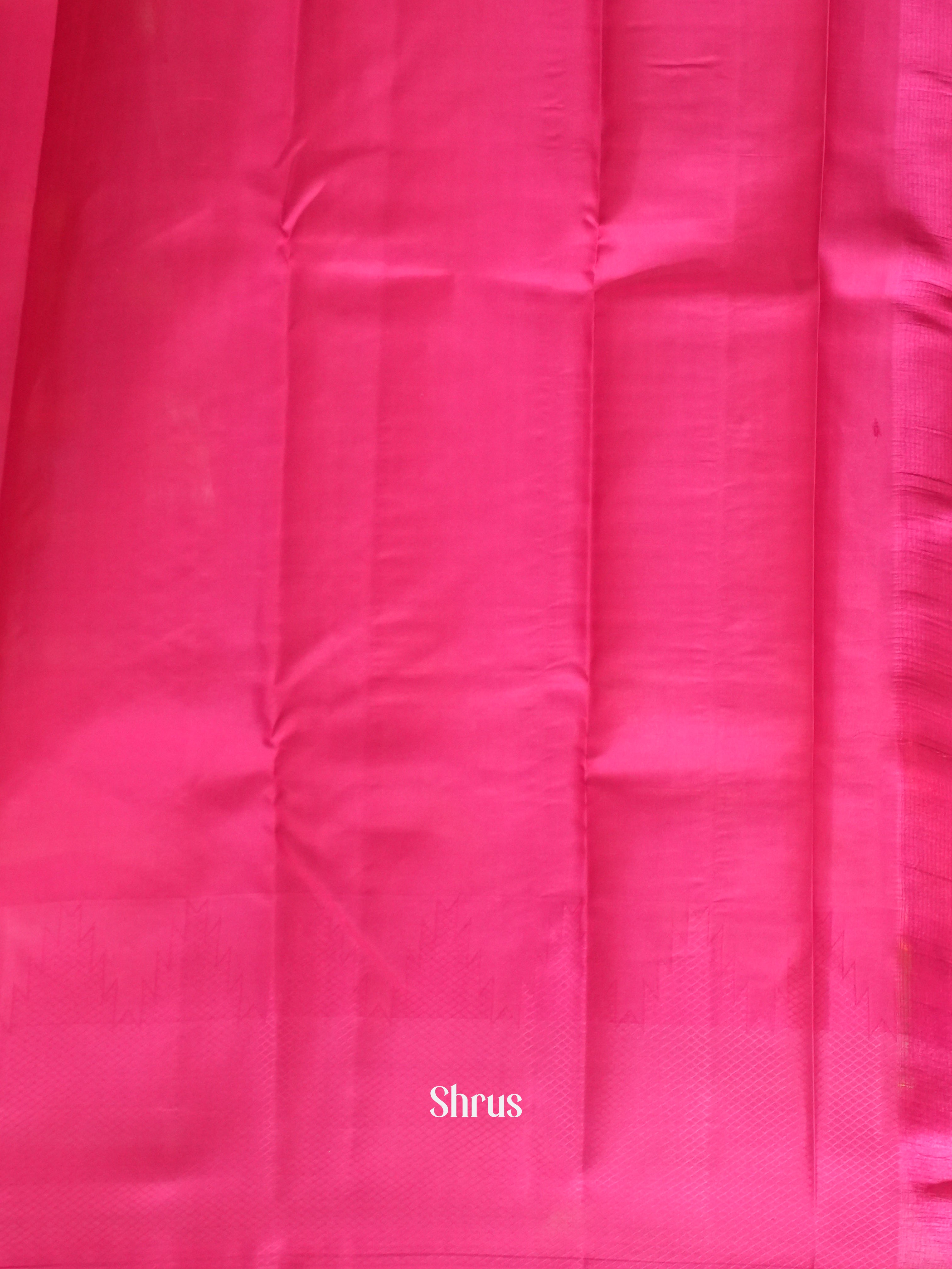 Orange and Pink Kanchipuram silk Saree With Zari Woven Brocade Design-2