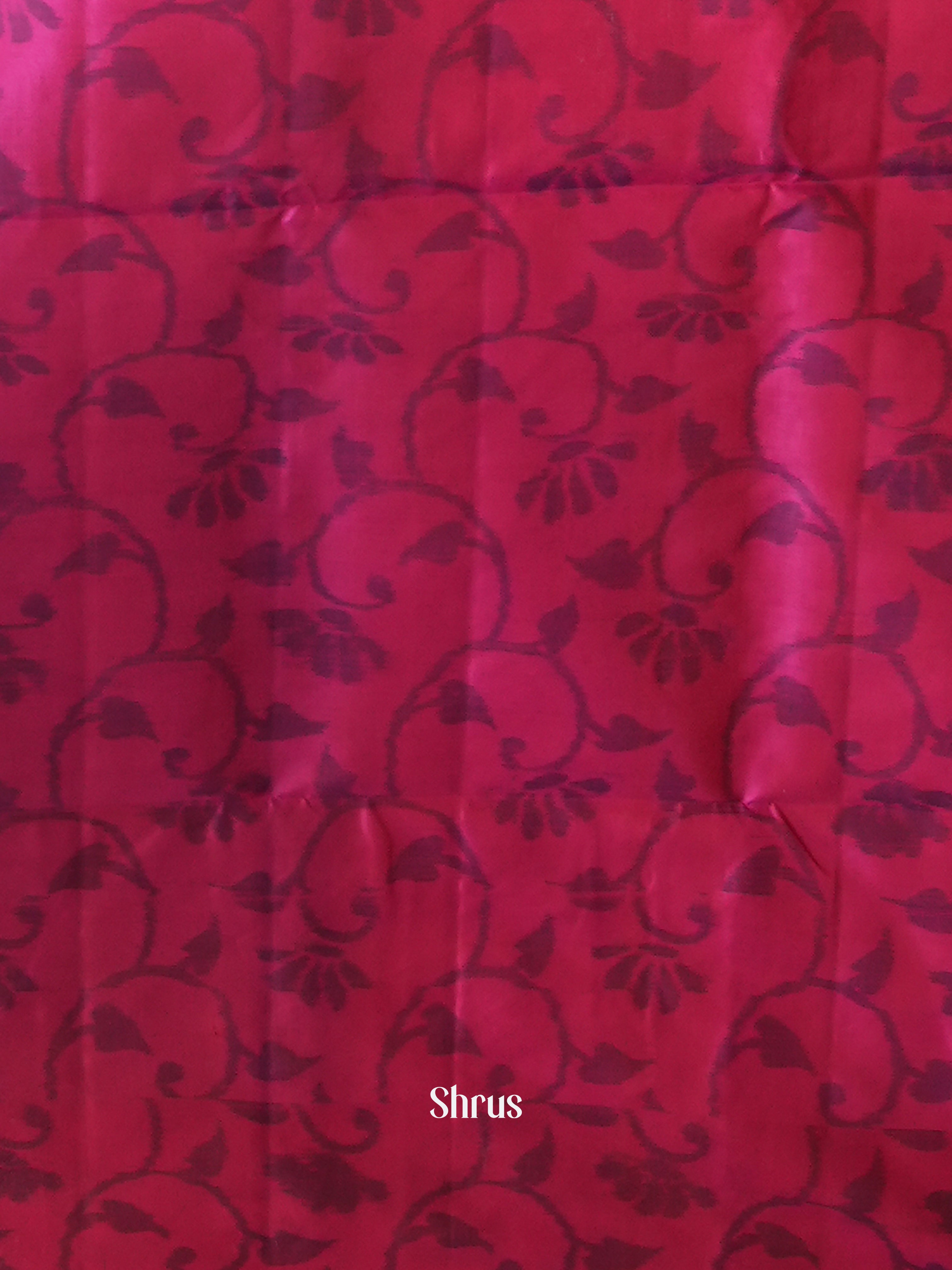 Green & Pink - Soft Silk Saree-2