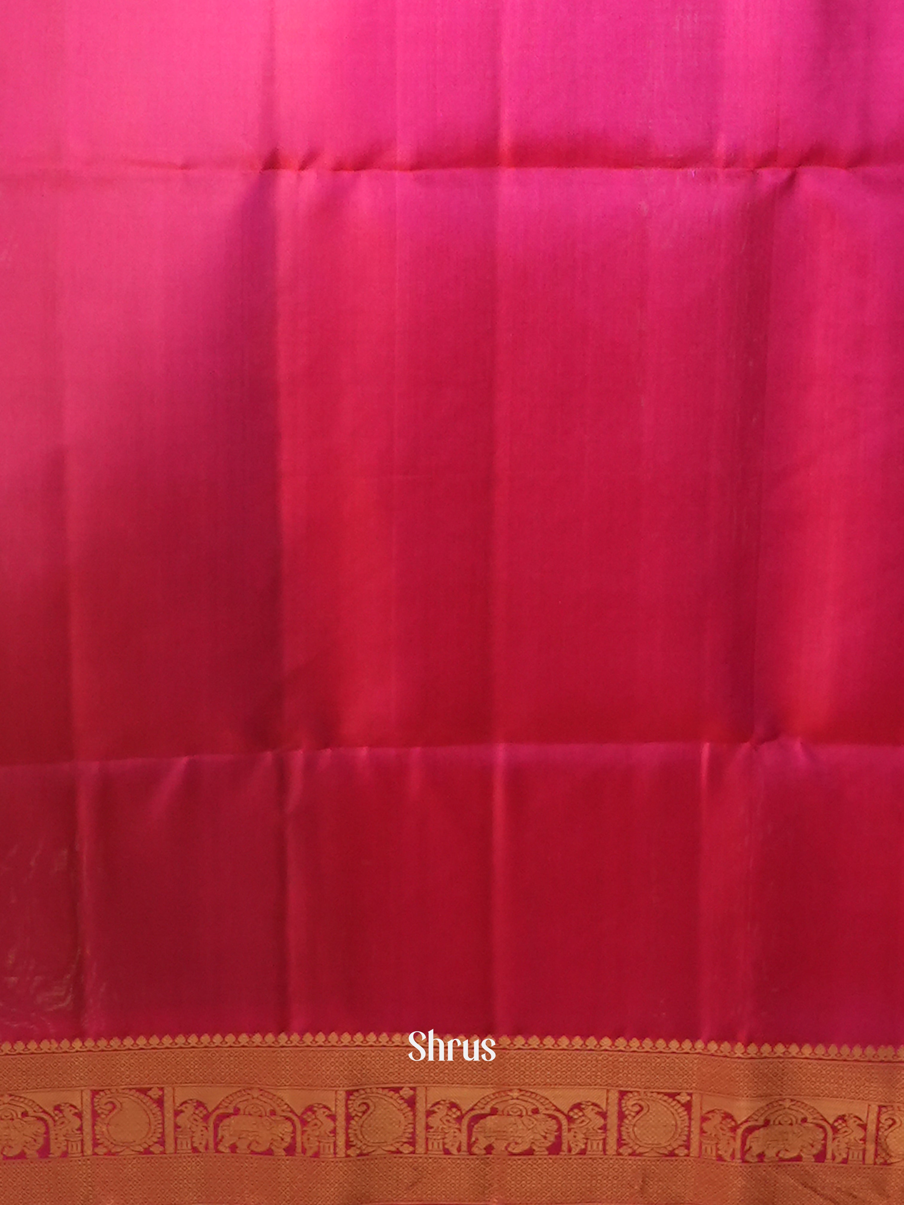 Green & Pink - Soft Silk Saree - Shop on ShrusEternity.com