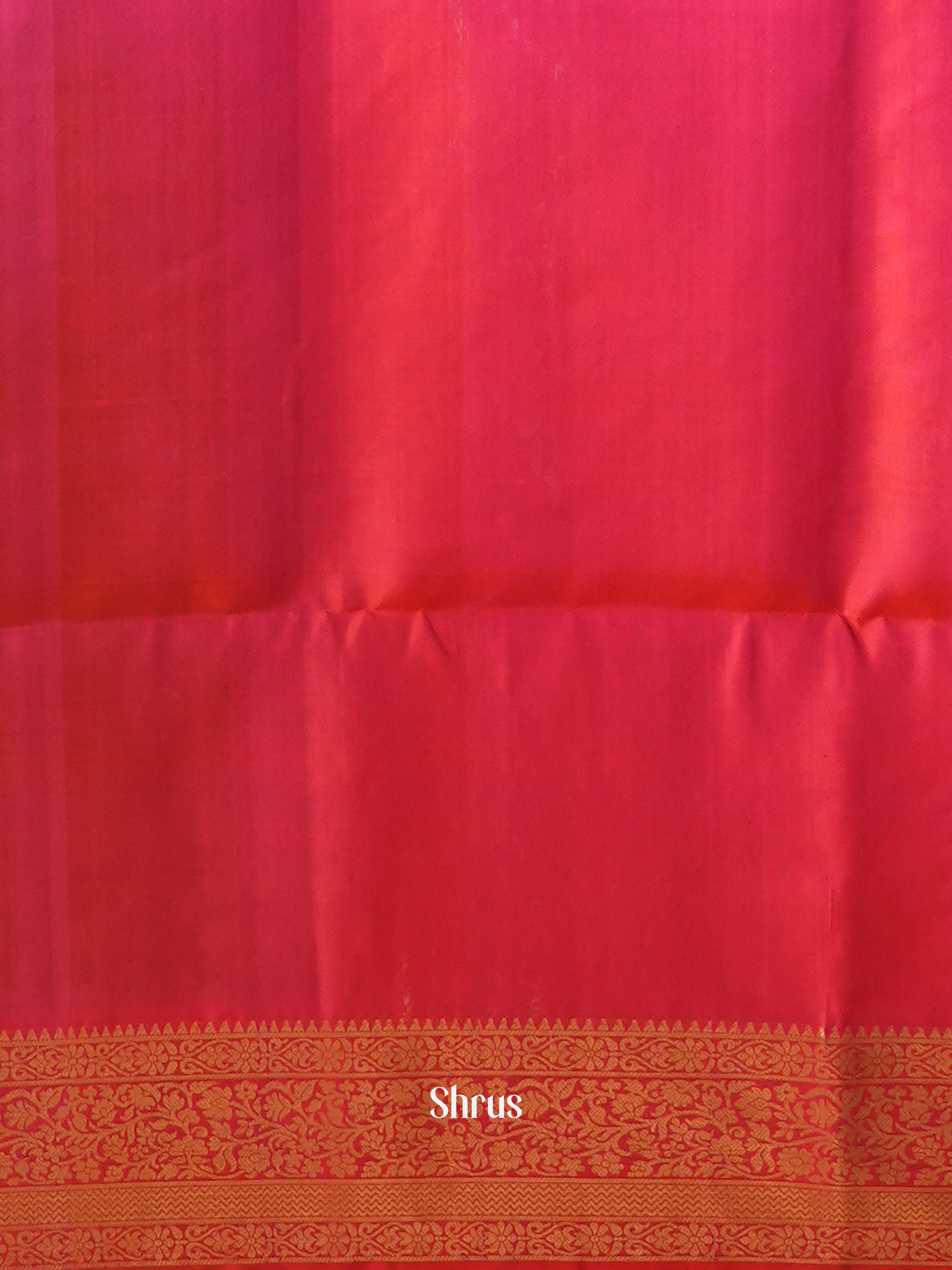 Blue & Pink - Soft Silk Saree-2