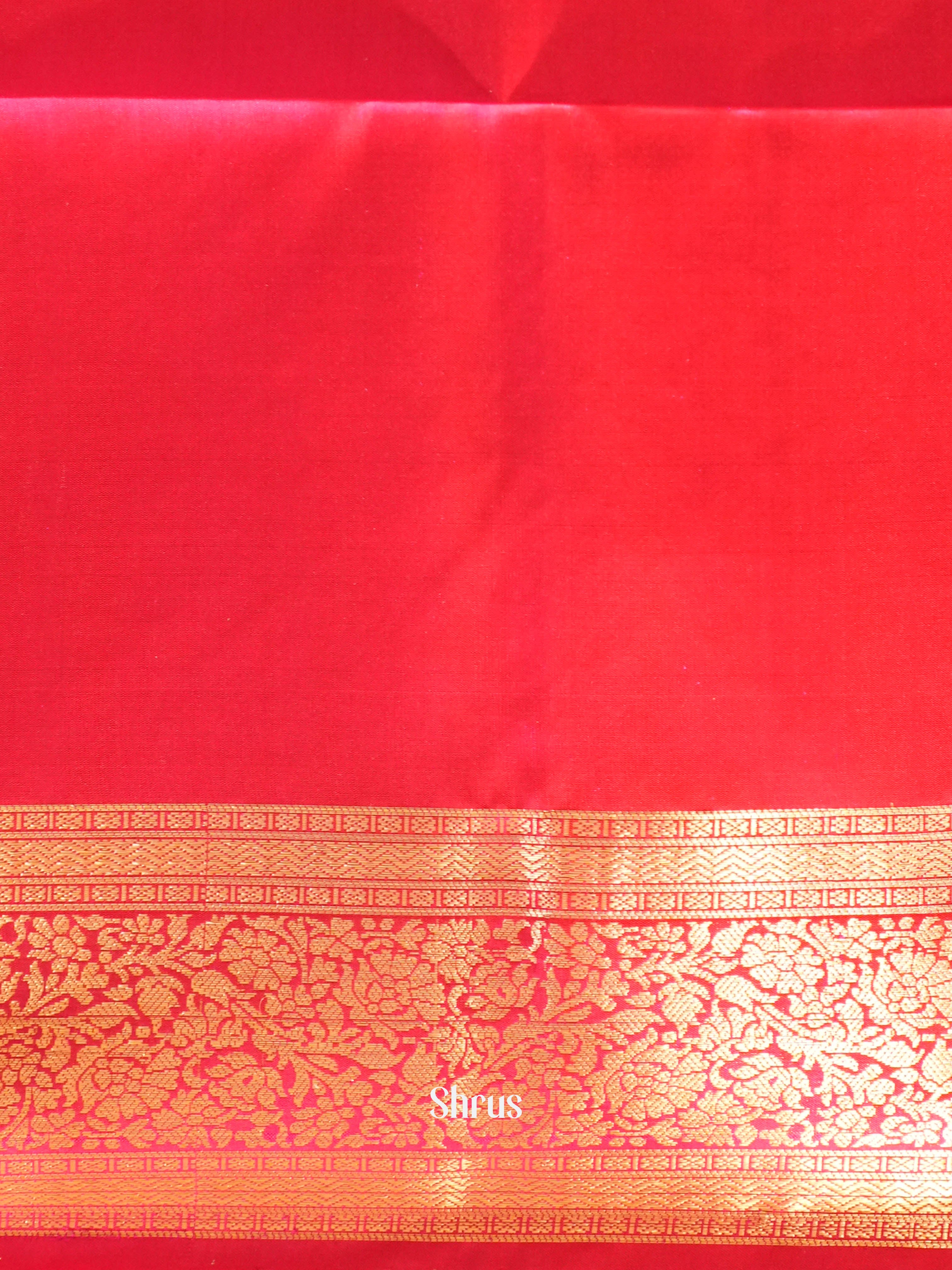 Green & Red - Soft Silk Saree-2