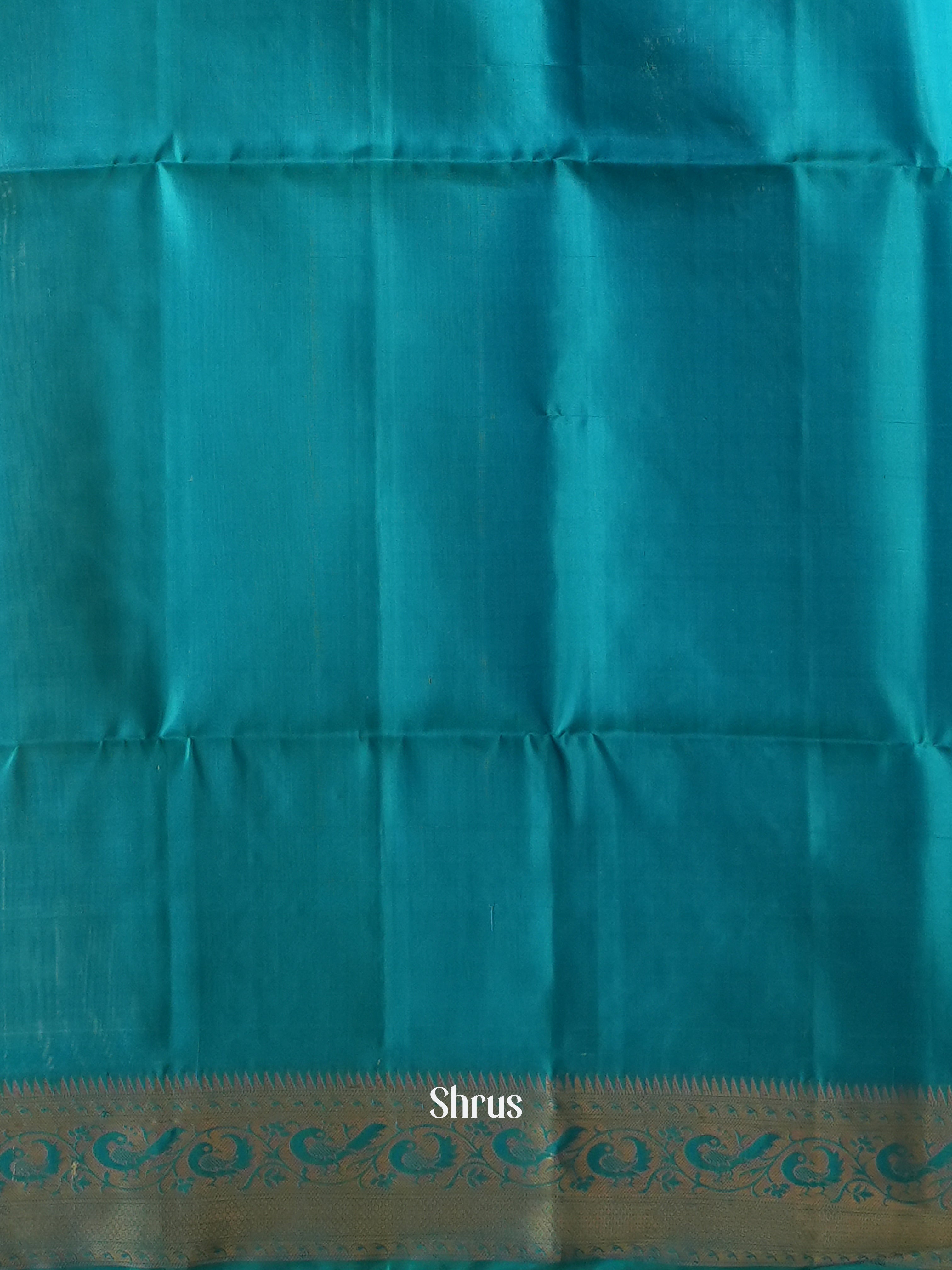 Grey & Blue - Soft Silk Saree - Shop on ShrusEternity.com