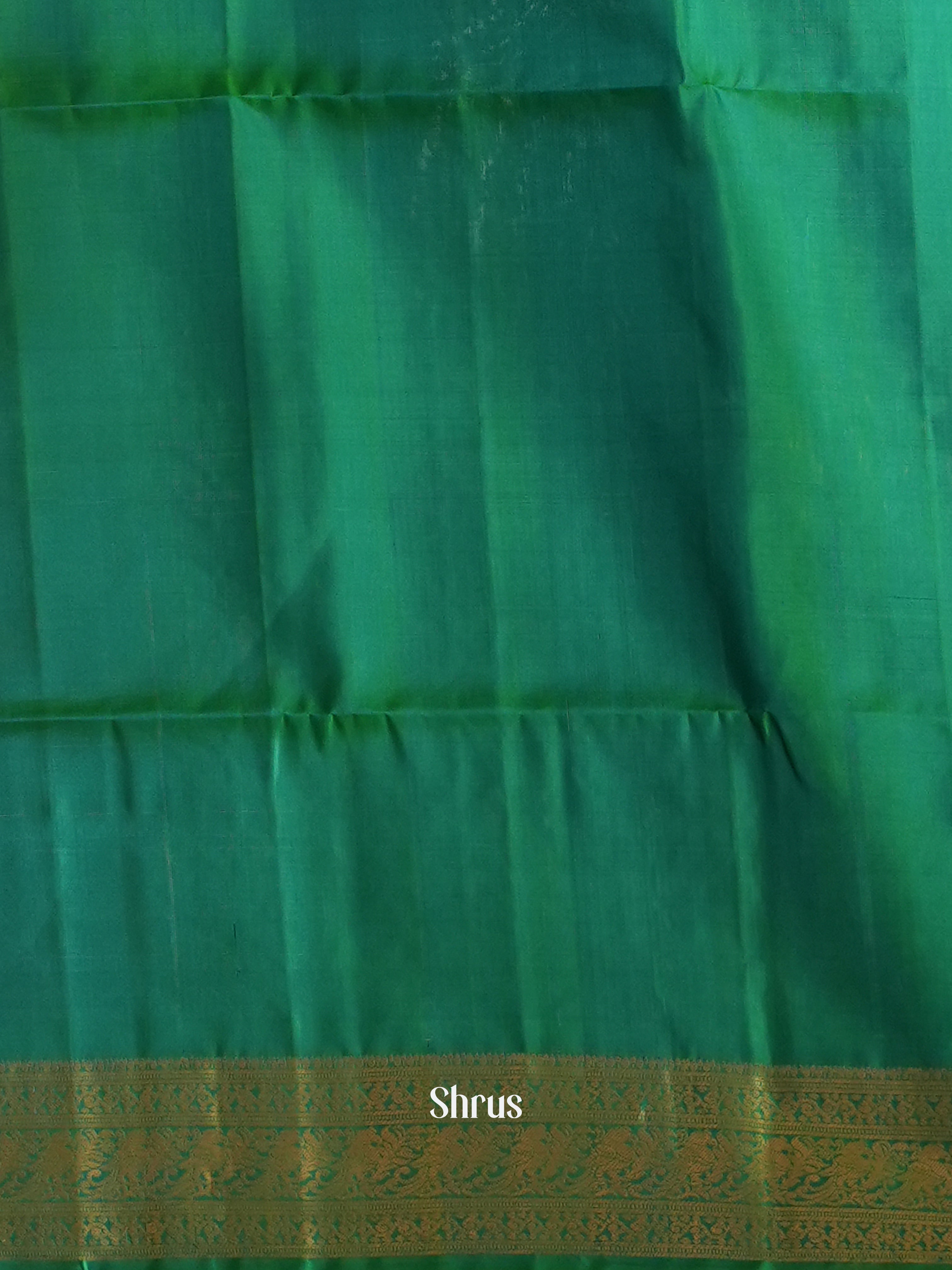 Blue & Green - Soft Silk Saree - Shop on ShrusEternity.com
