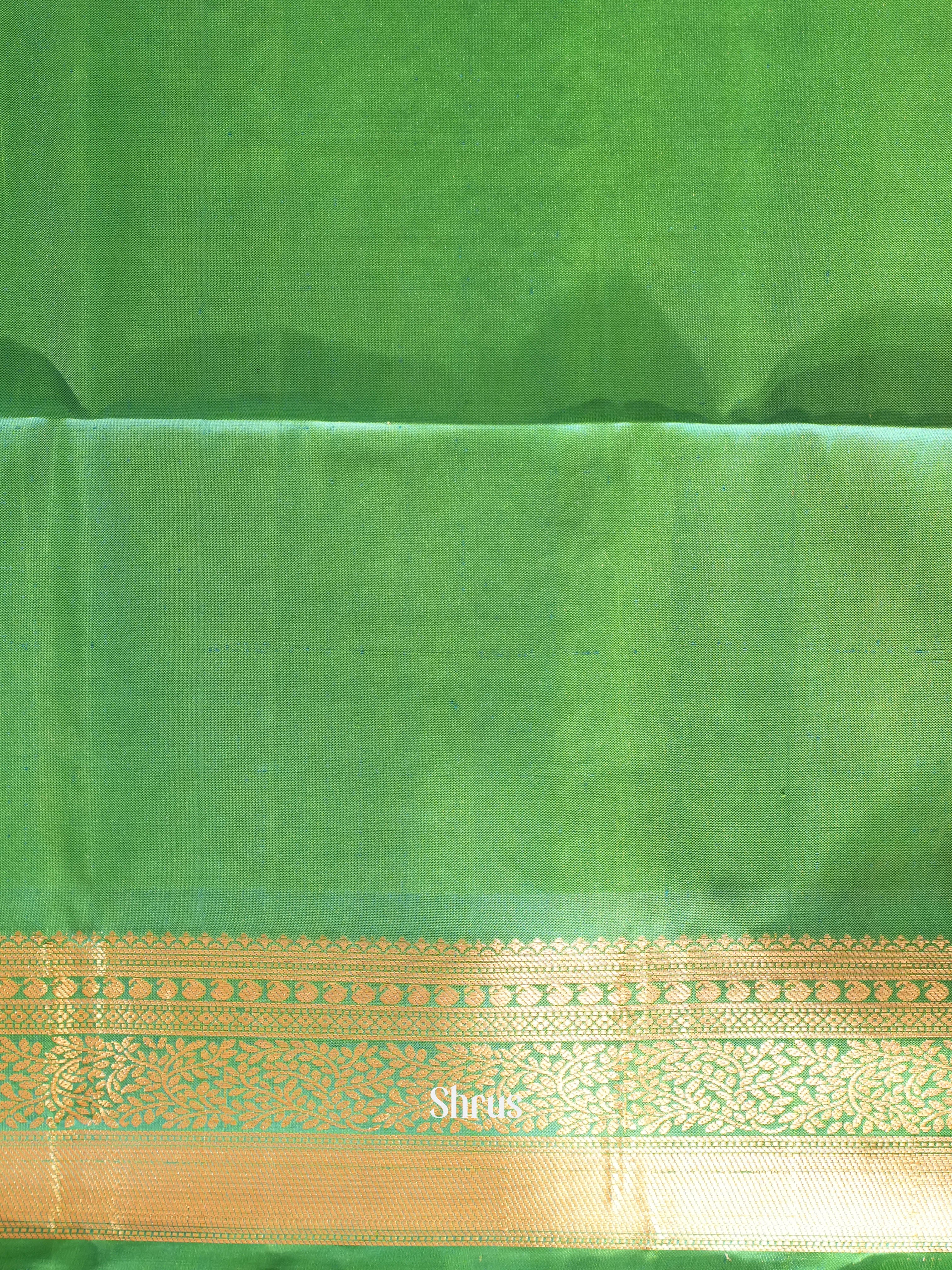 Red & Green- Soft Silk Saree-2