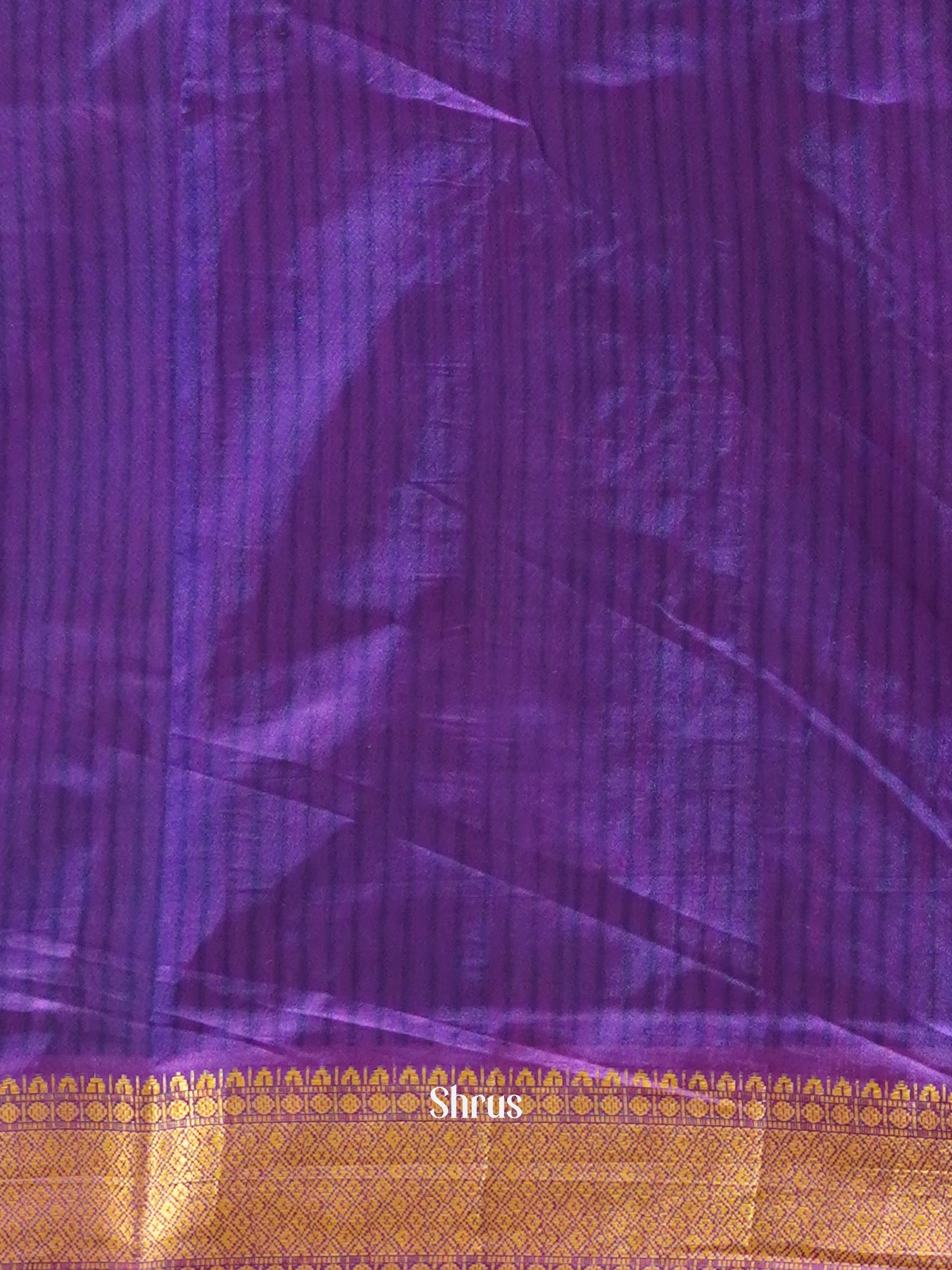 Blue & Purple - Semi Patola Saree - Shop on ShrusEternity.com