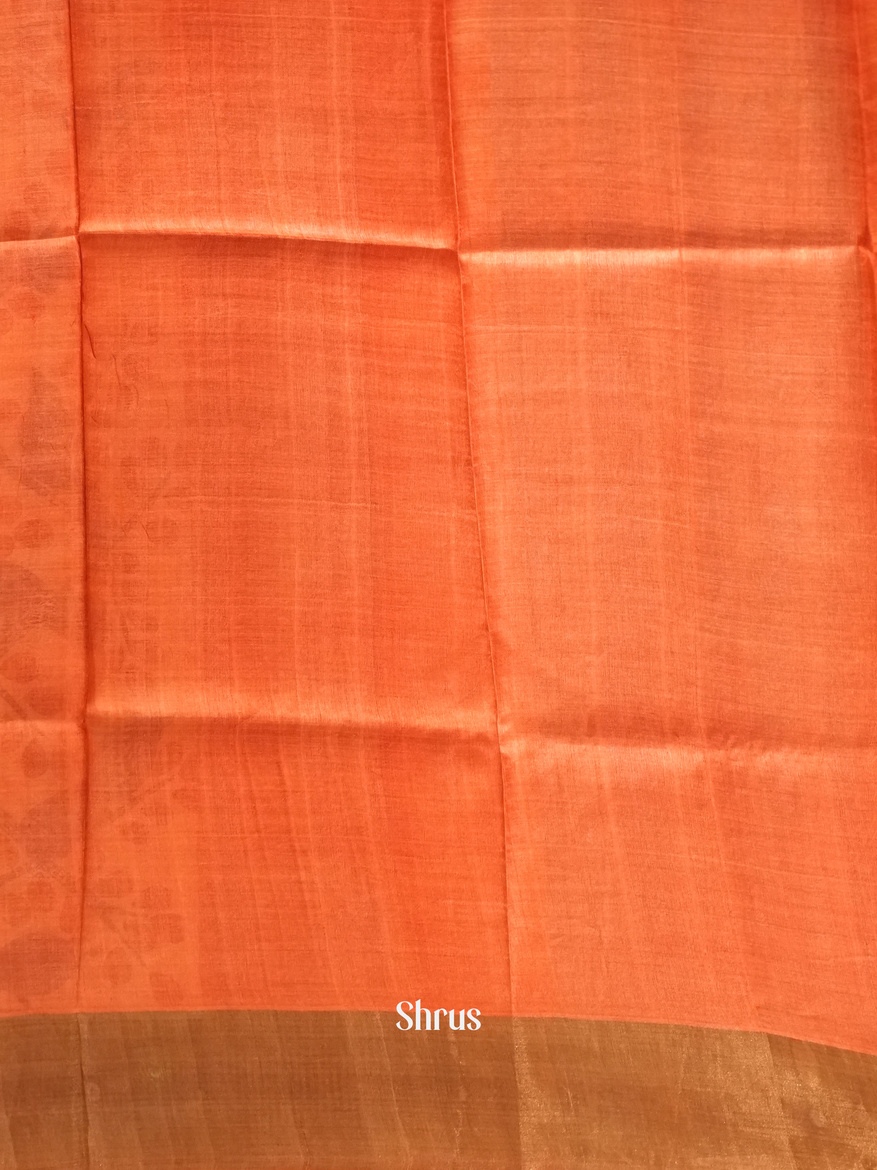 Cream & Red - Tussar Saree - Shop on ShrusEternity.com