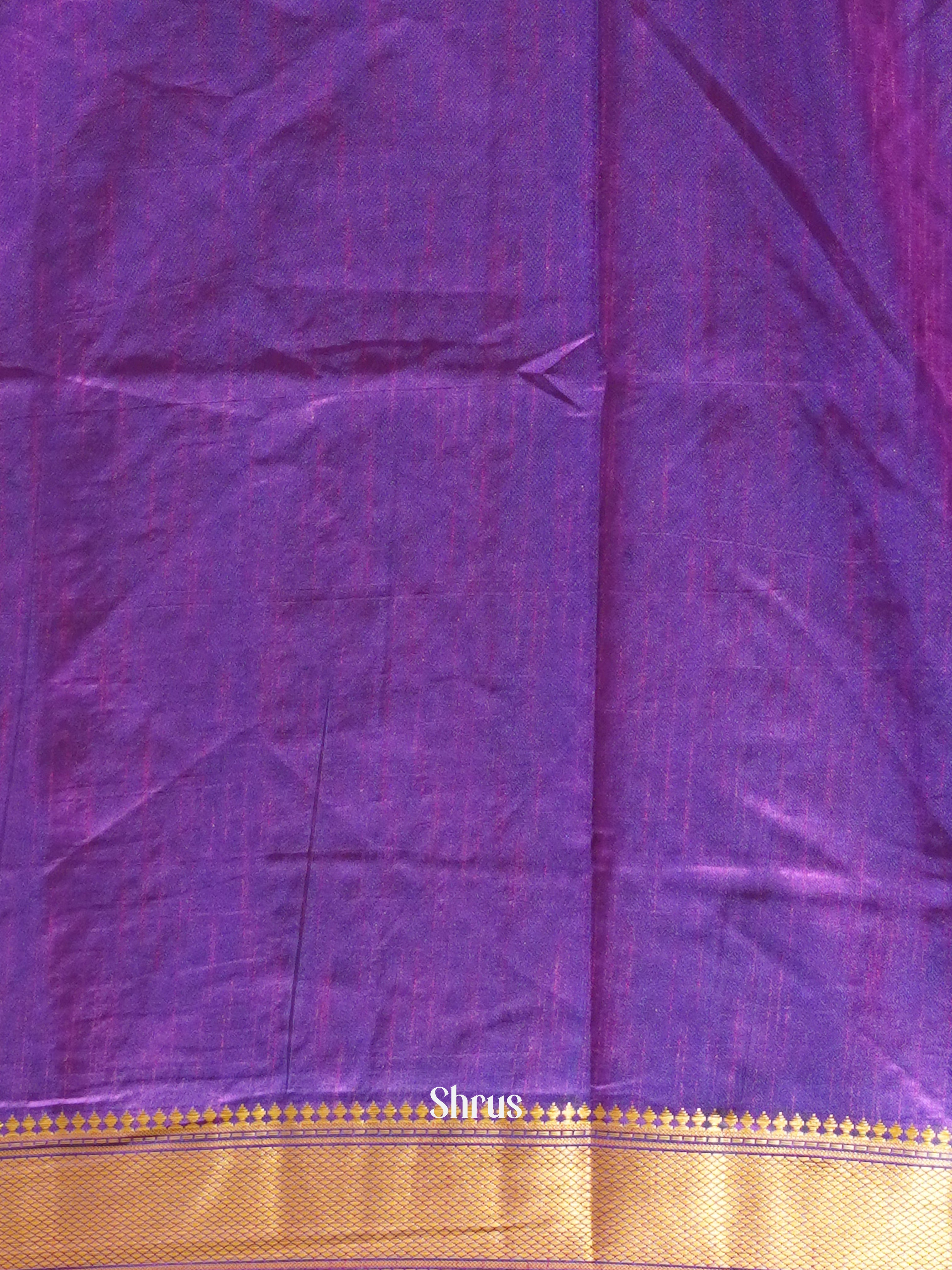 Blue & Purple - Semi Partola Saree - Shop on ShrusEternity.com