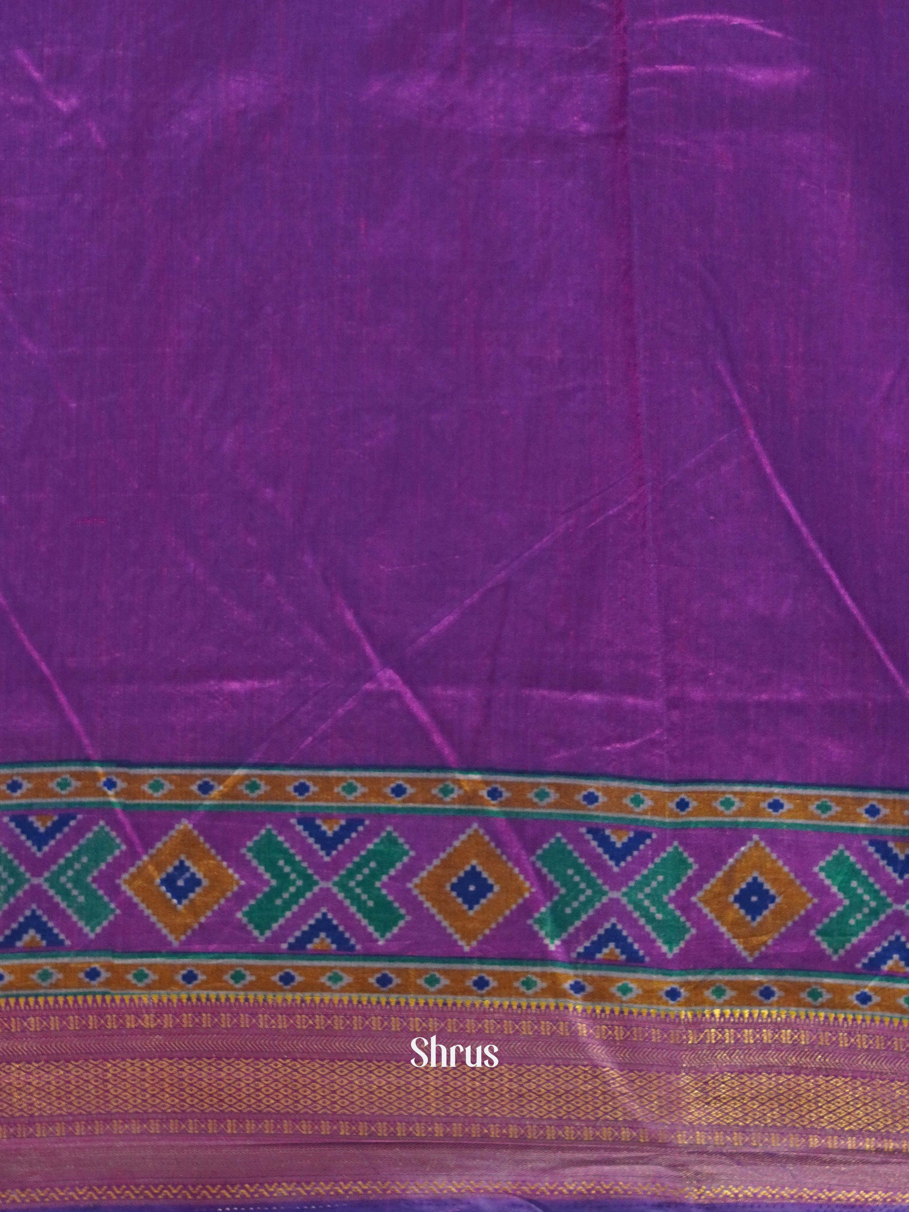 Blue & Purple - Semi Patola Saree - Shop on ShrusEternity.com