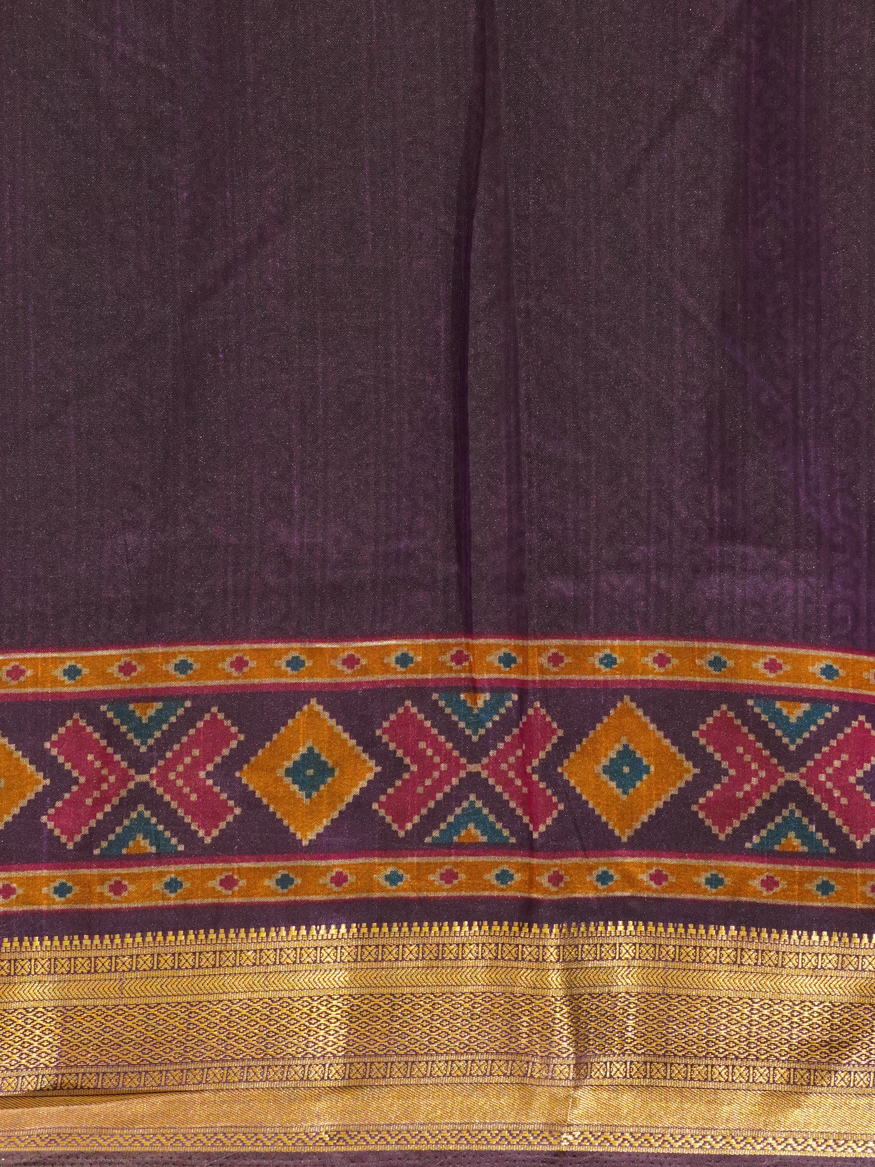 Blue & Violet - Semi Patola Saree - Shop on ShrusEternity.com
