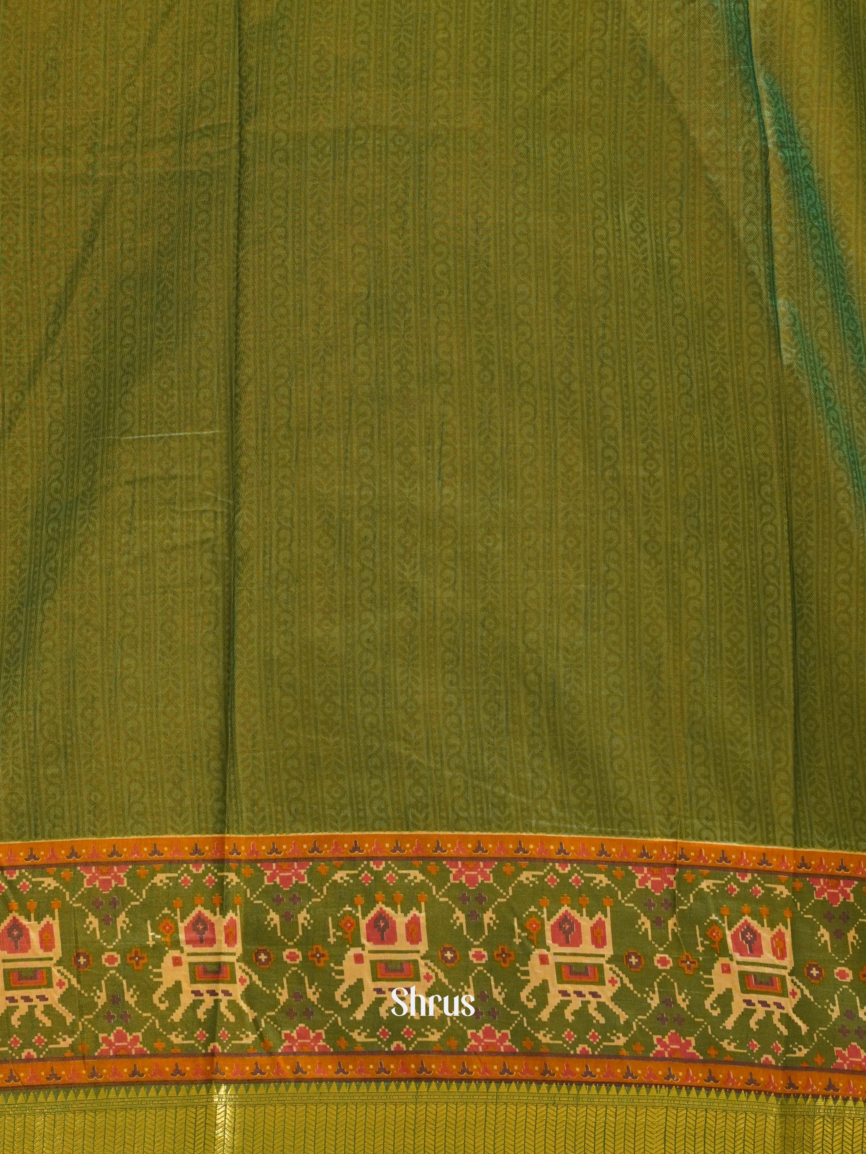 Pink & Green - Semi Patola Saree - Shop on ShrusEternity.com