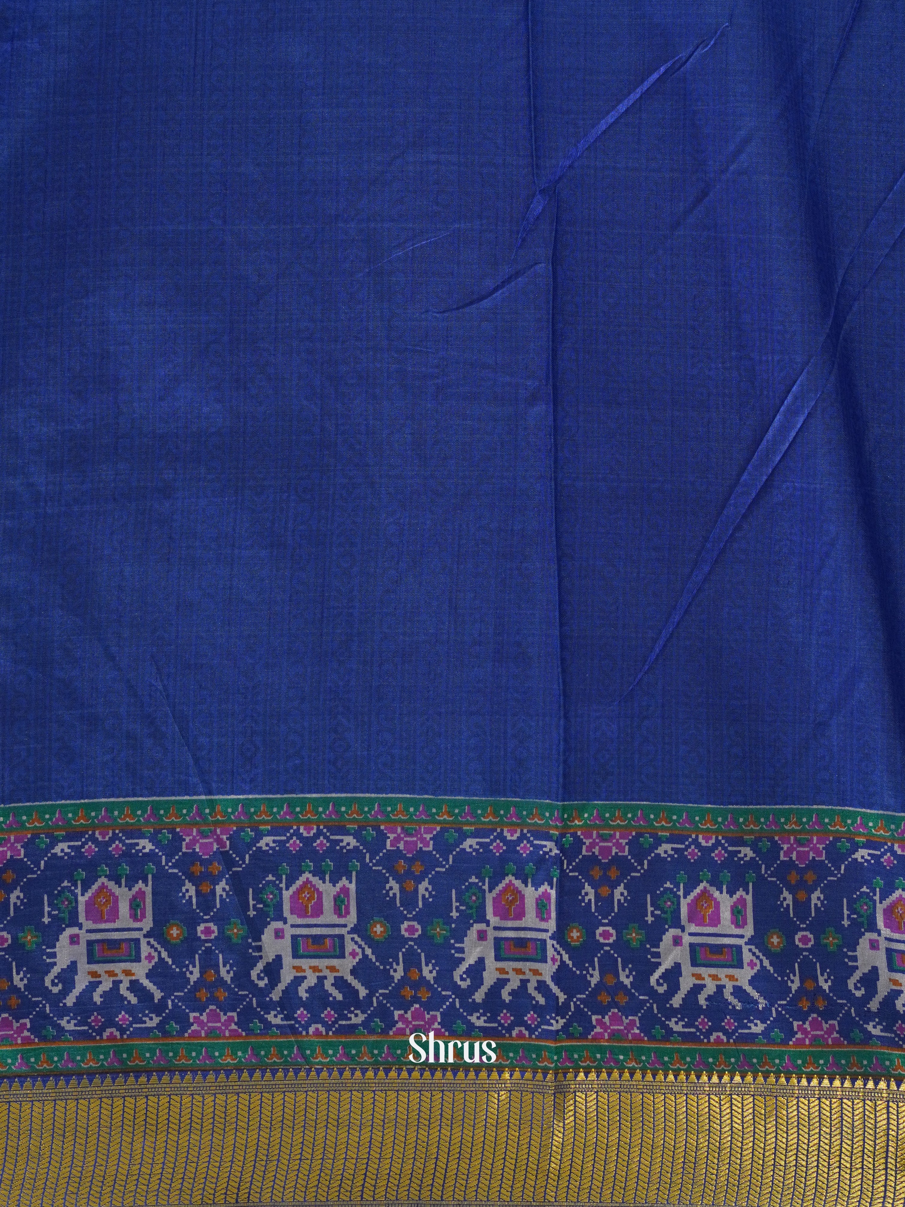 Purple & Blue - Semi Patola Saree - Shop on ShrusEternity.com
