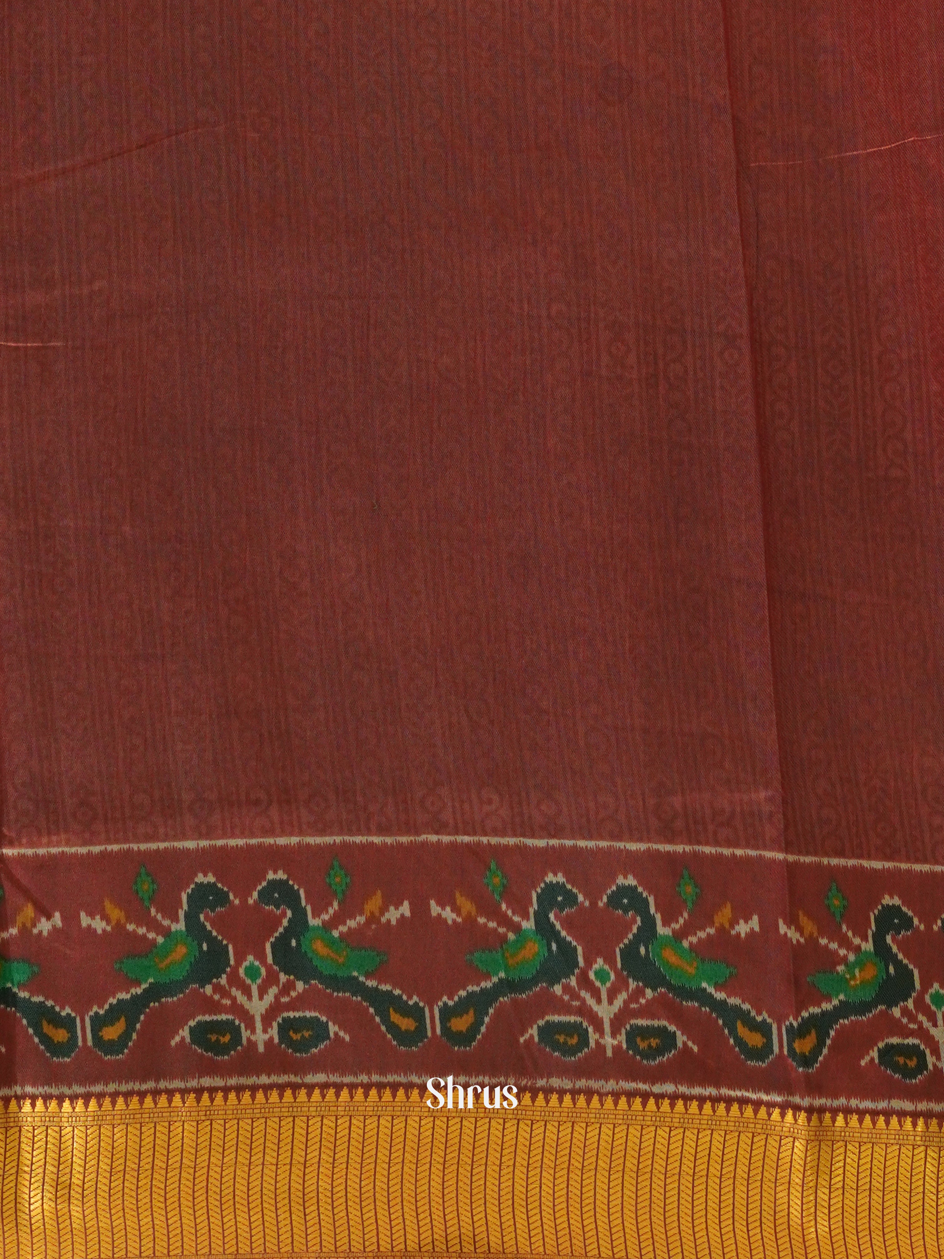 Green & Maroon - Semi Patola Saree - Shop on ShrusEternity.com