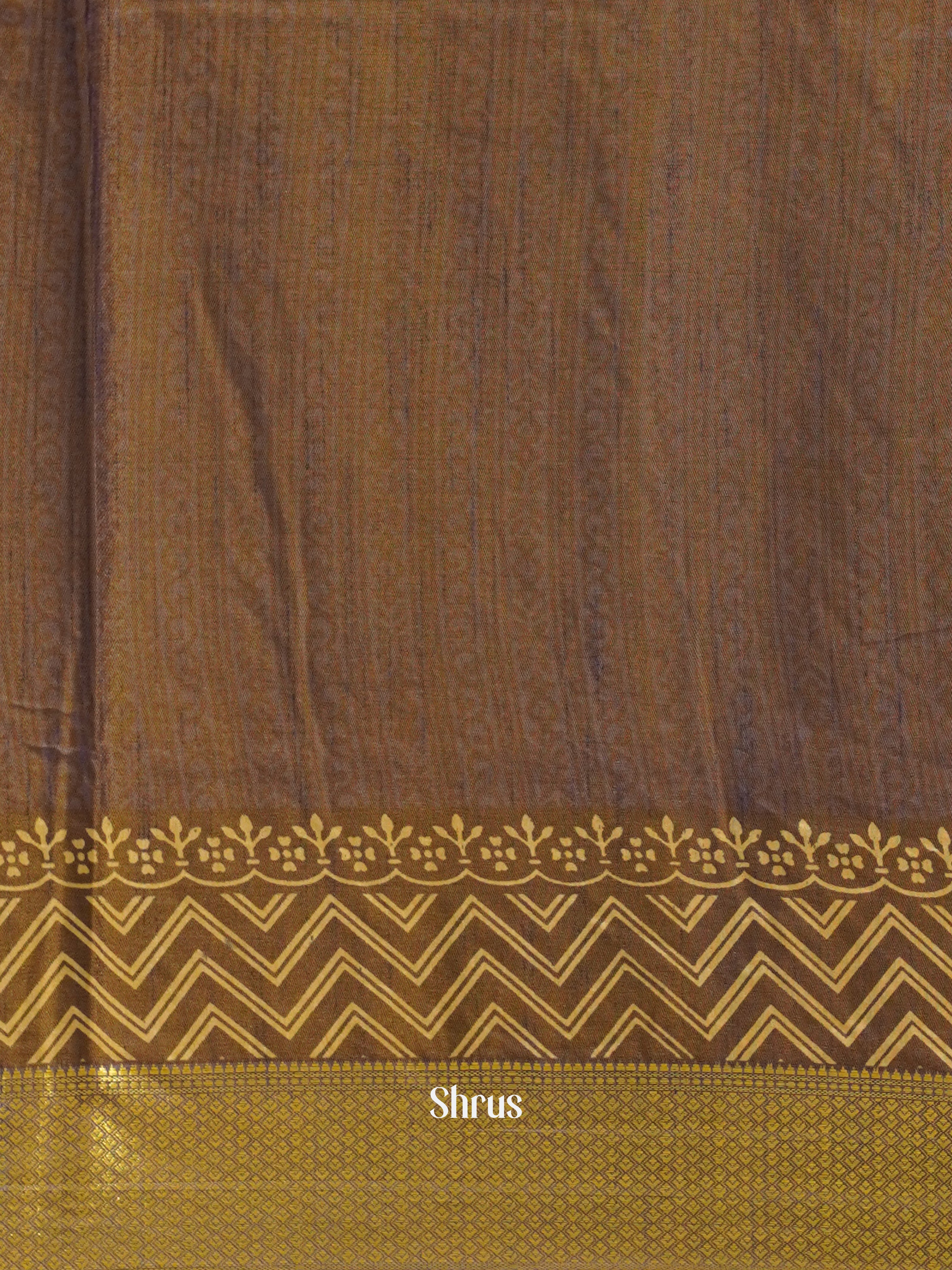 Blue & Brown - Semi Patola Saree - Shop on ShrusEternity.com
