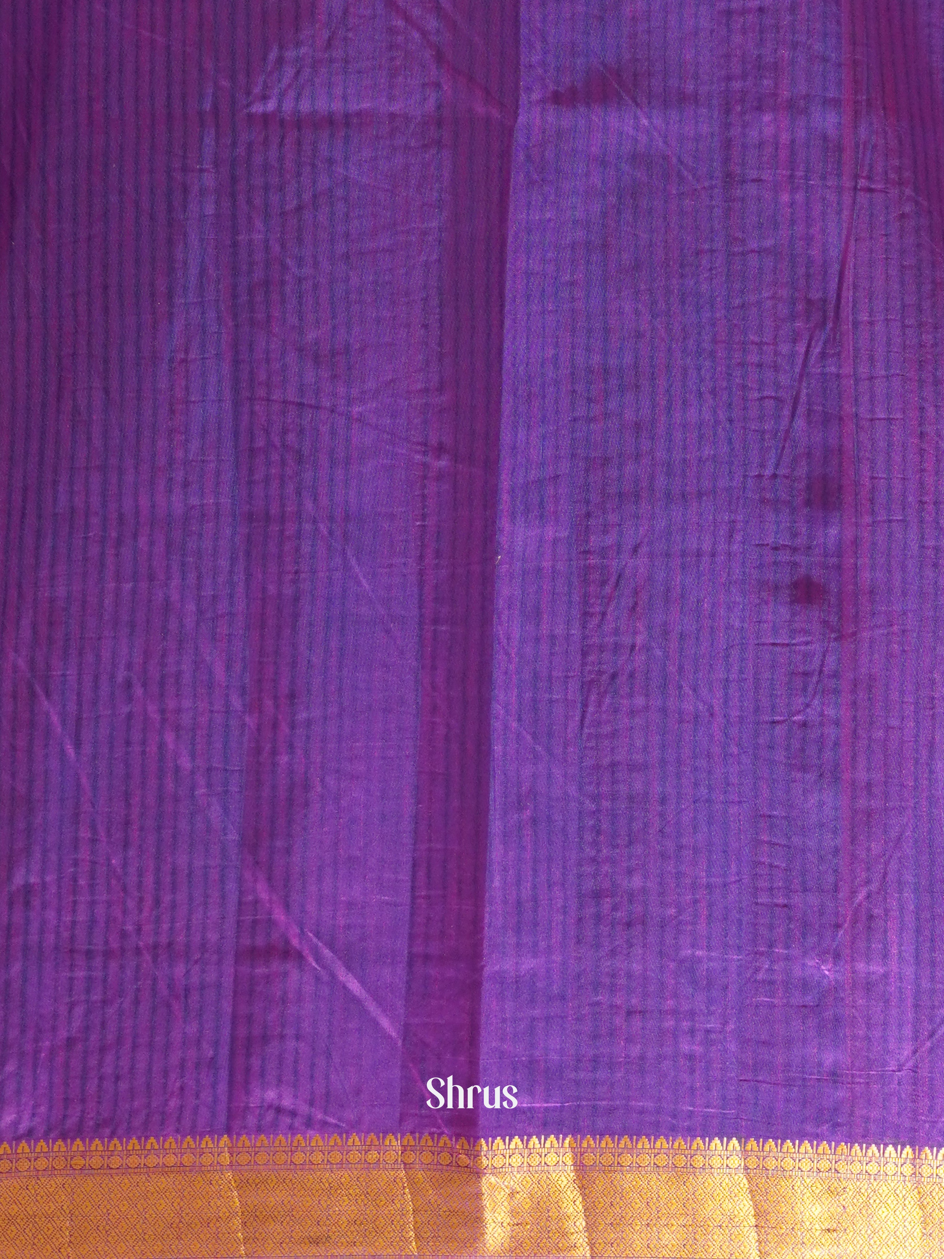 Blue & Purple - Semi Patola Saree - Shop on ShrusEternity.com