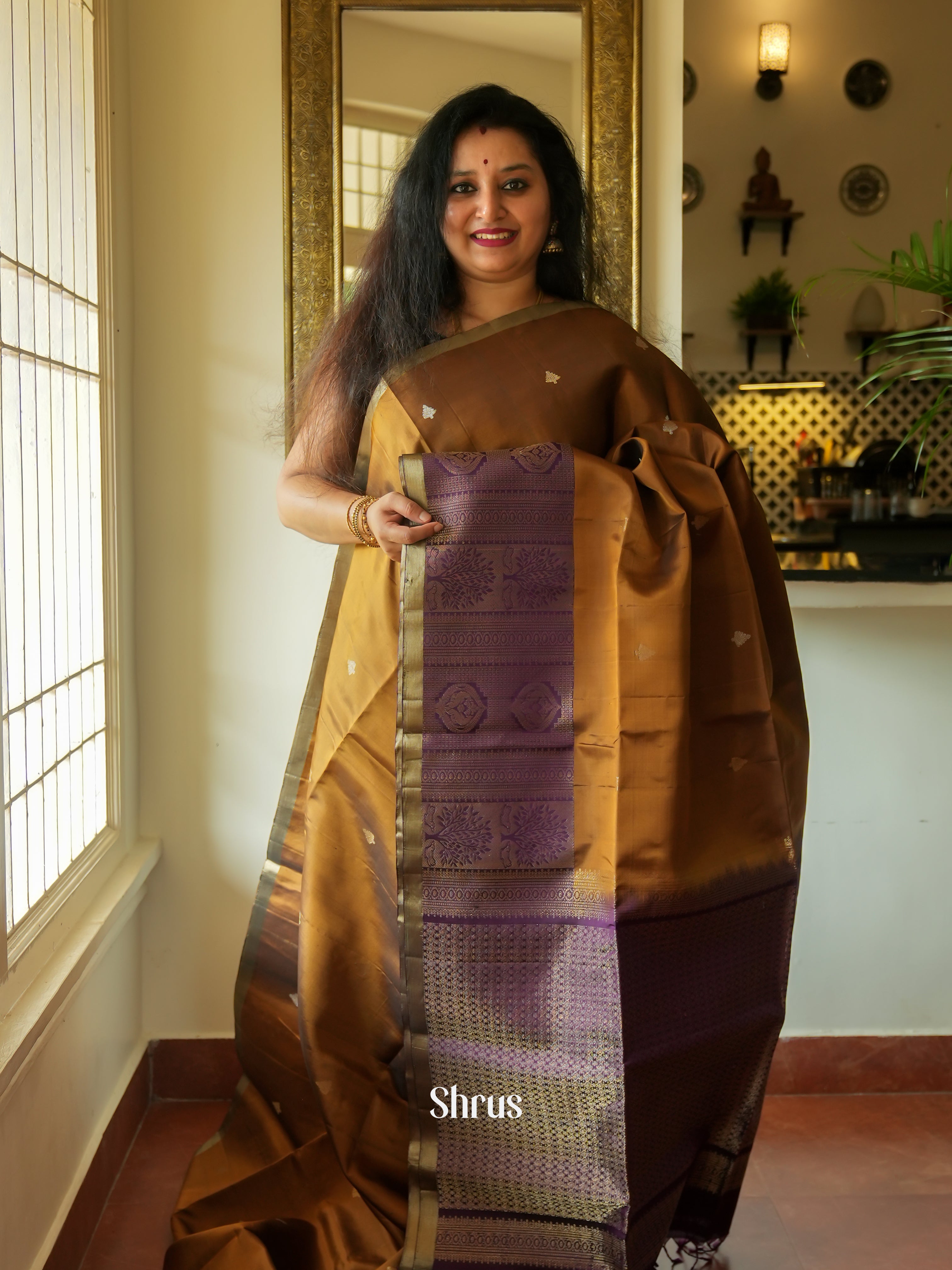 Honey & Violet - Soft Silk Saree - Shop on ShrusEternity.com