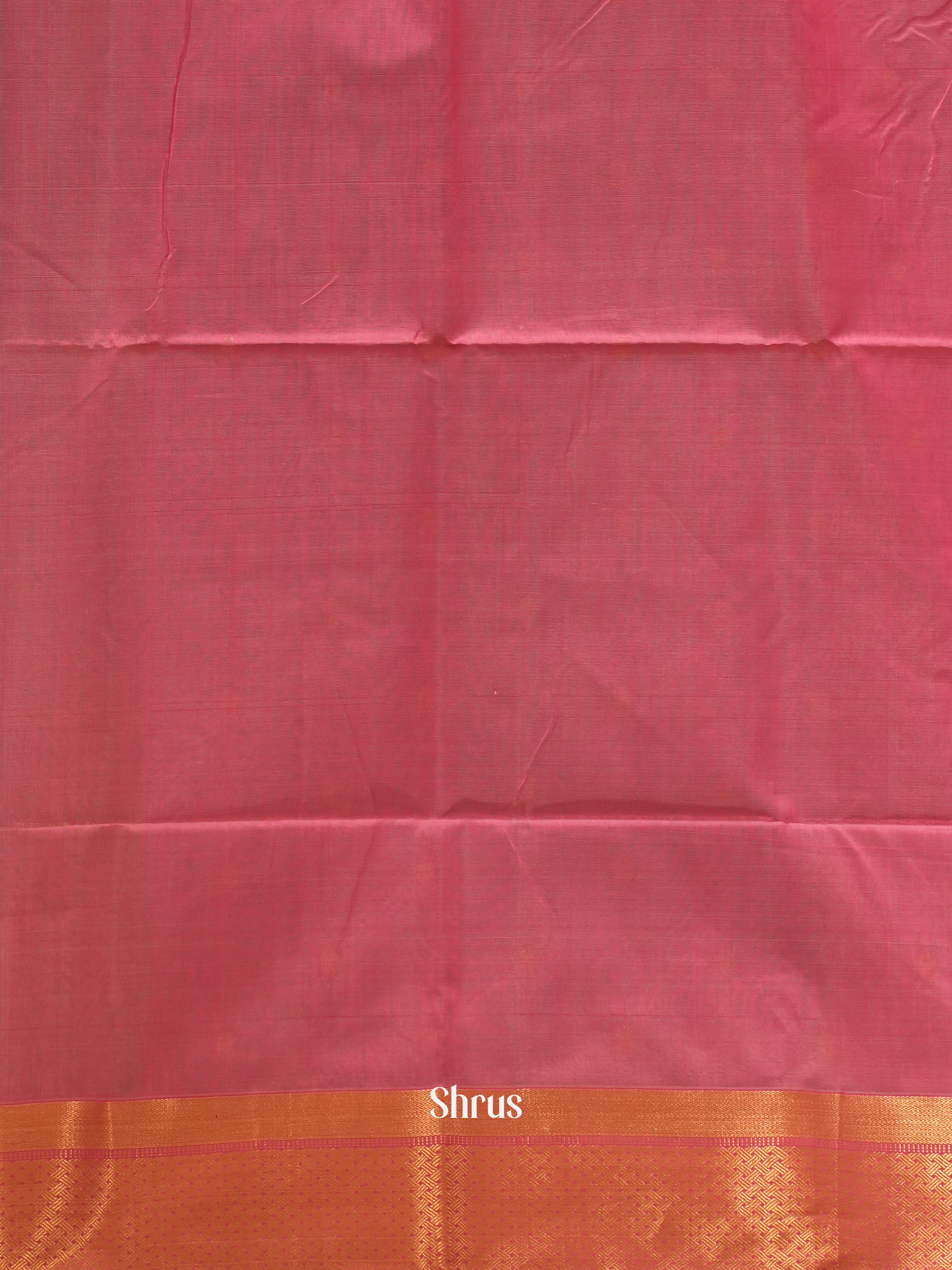 Grey & Pink - Maheshwari silkcotton Saree - Shop on ShrusEternity.com