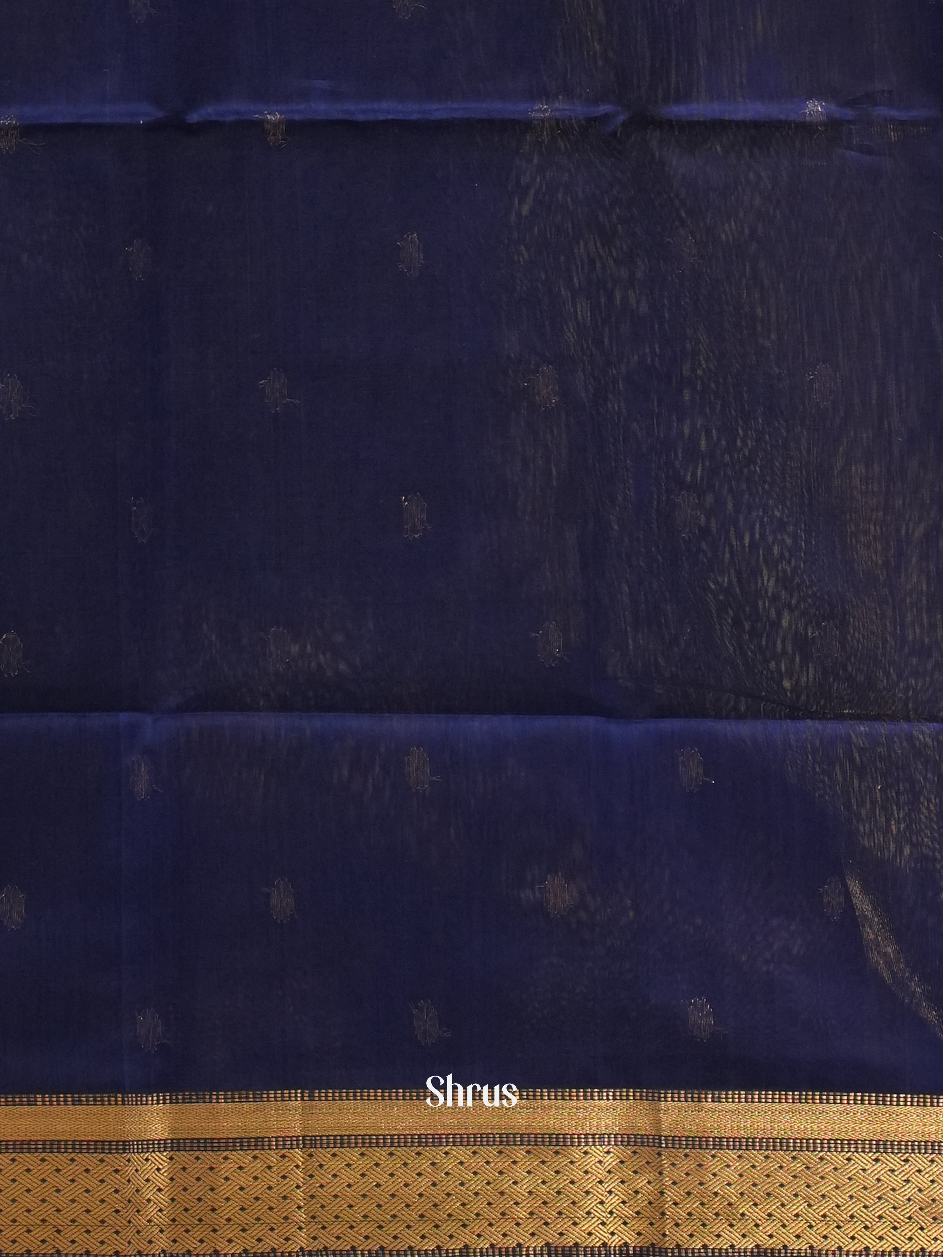 Blue(Single Tone) - Maheshwari silkcotton Saree - Shop on ShrusEternity.com