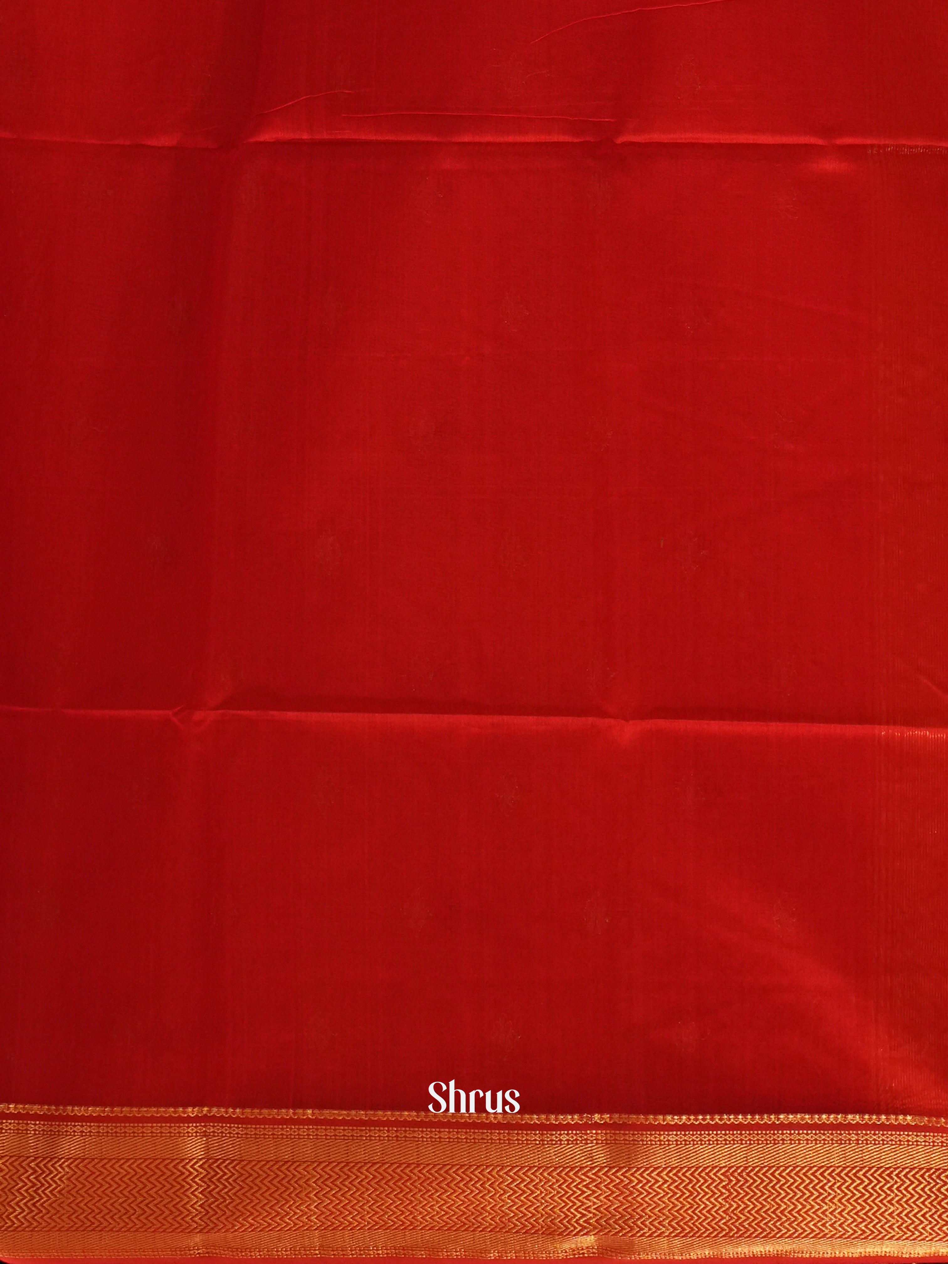 Sunset Orange & Red - Maheshwari silkcotton Saree - Shop on ShrusEternity.com