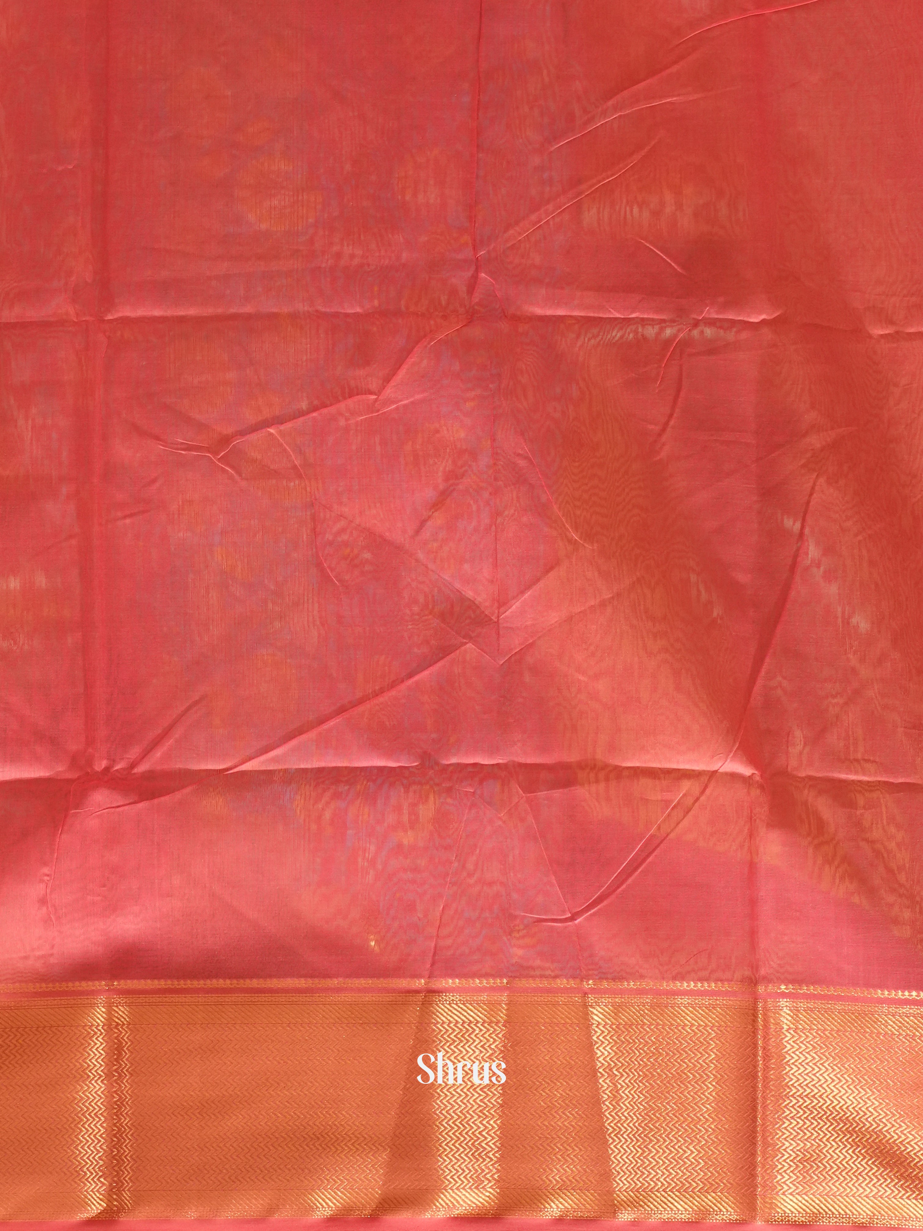 Pink(Single Tone) - Maheshwari silkcotton Saree - Shop on ShrusEternity.com