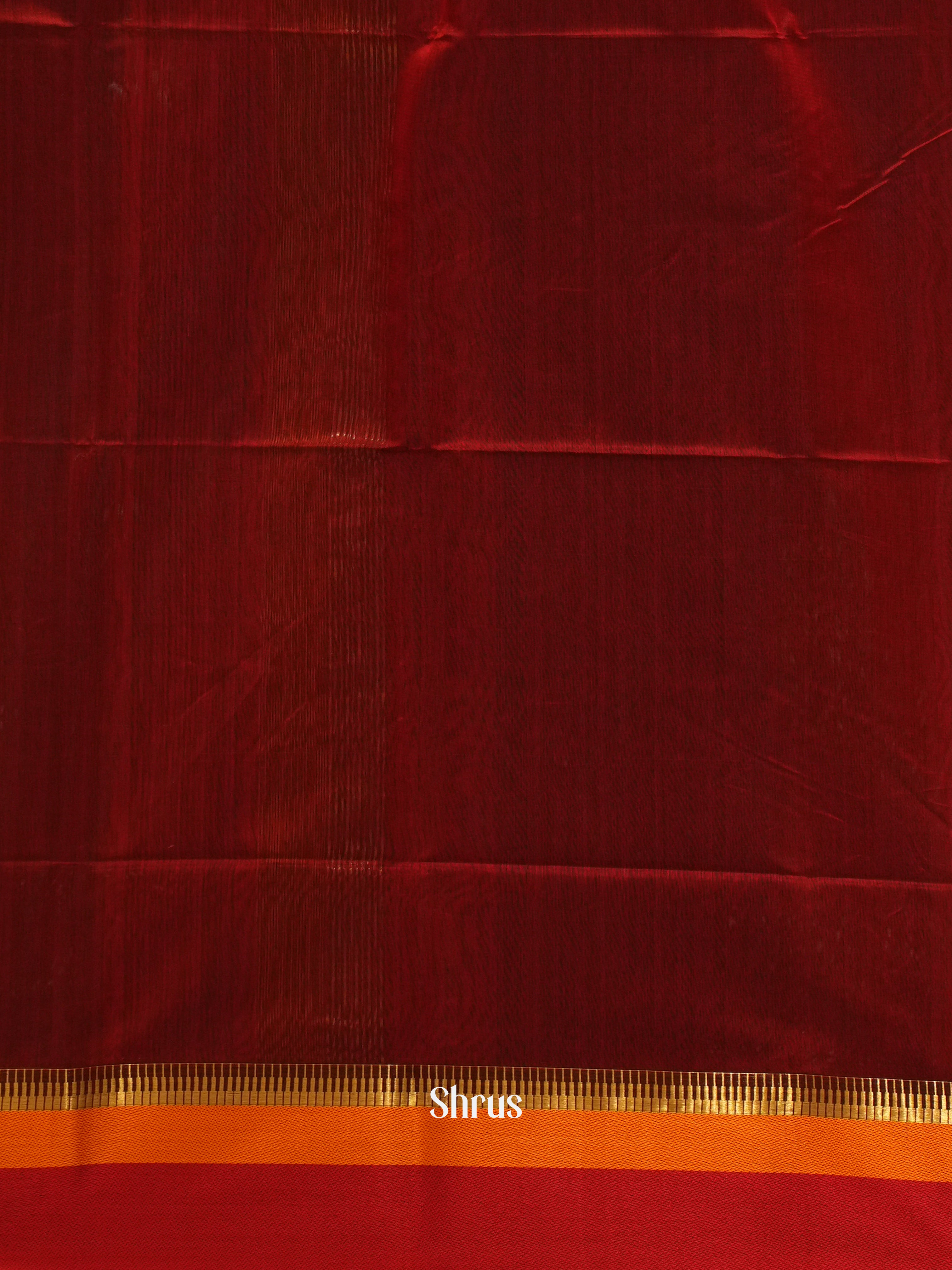 Black & Maroon - Maheshwari silkcotton Saree - Shop on ShrusEternity.com