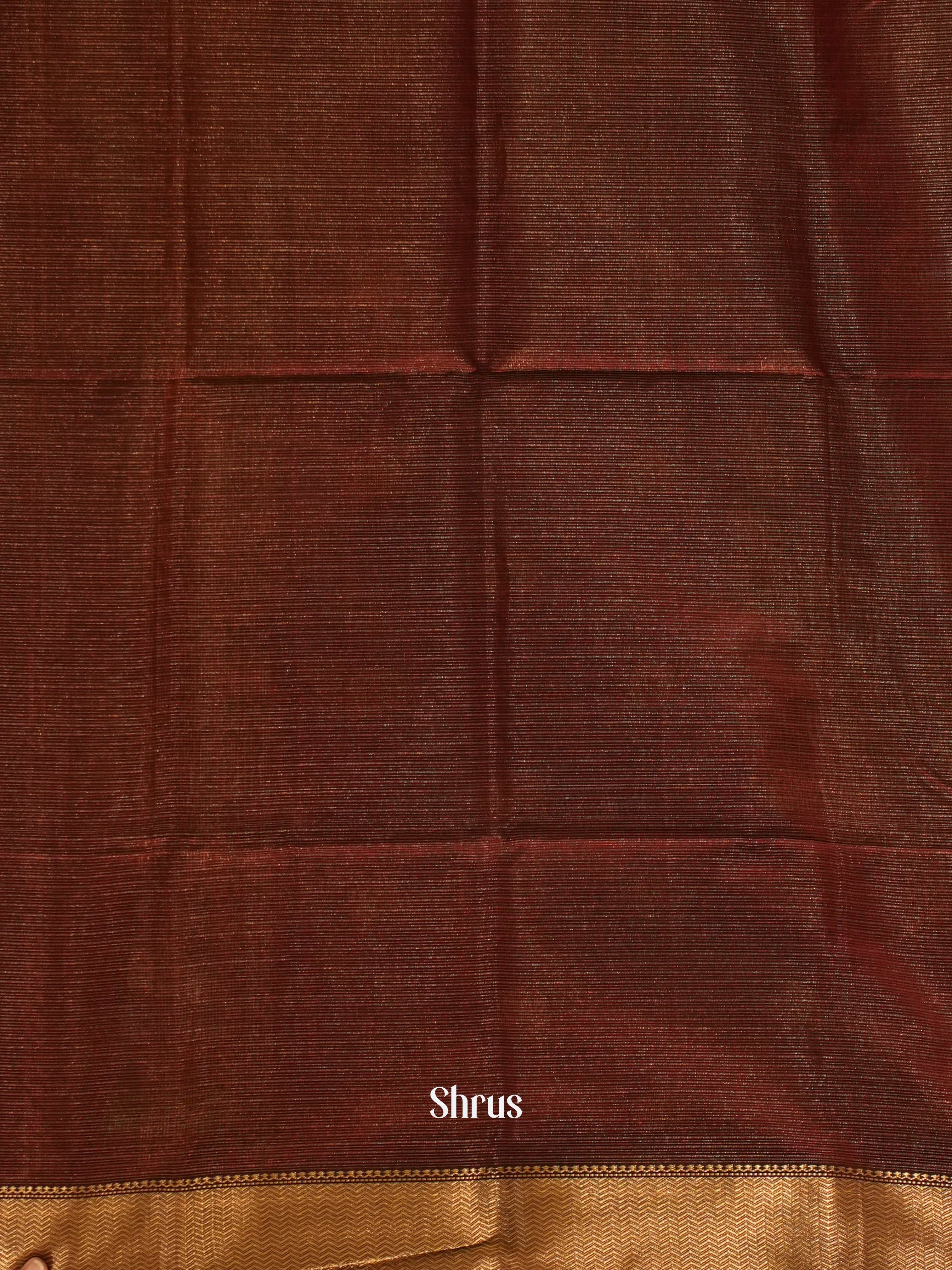 Brown - Maheshwari silkcotton Saree - Shop on ShrusEternity.com