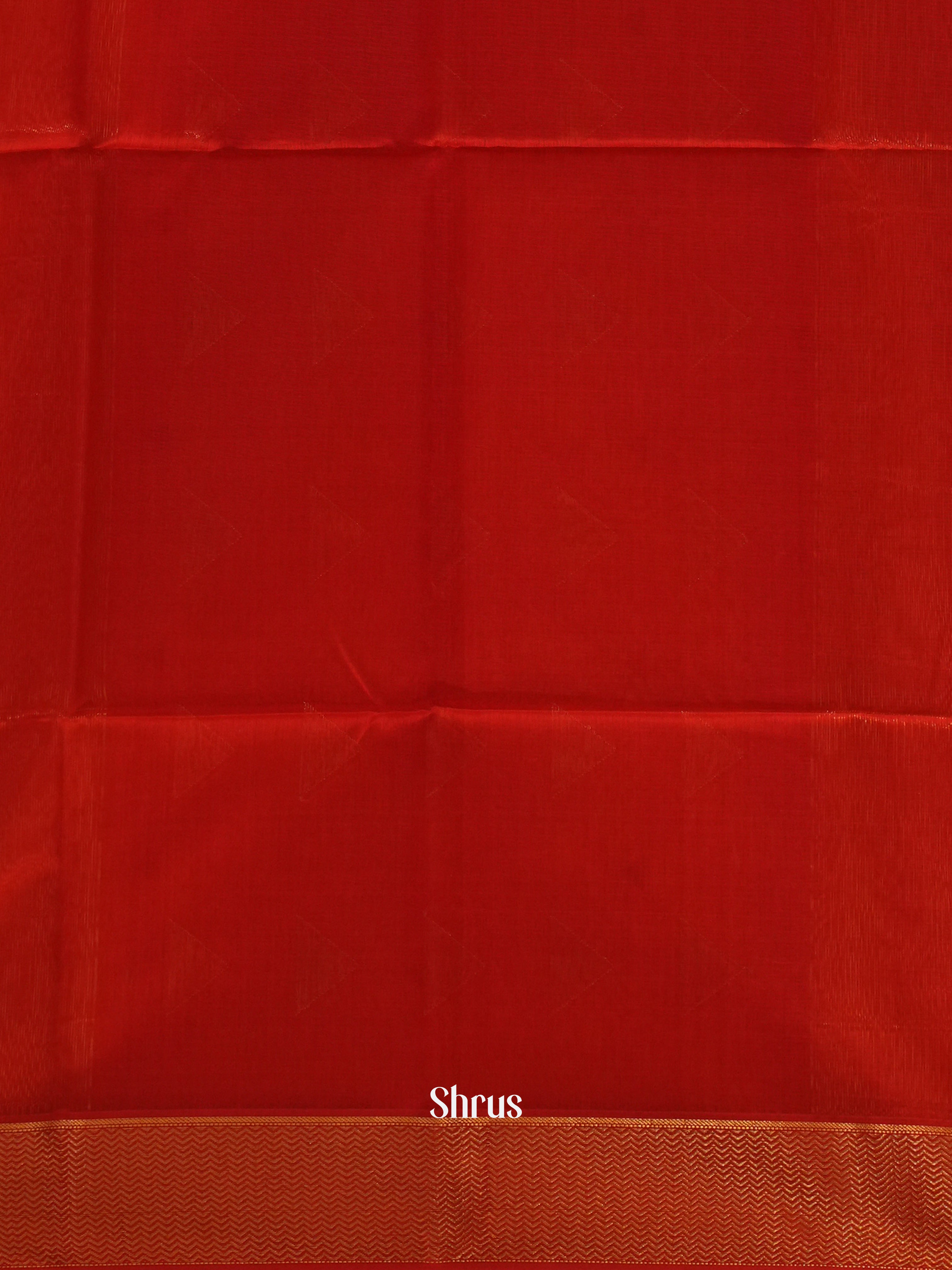 Mustard & Red - Maheshwari silkcotton Saree - Shop on ShrusEternity.com
